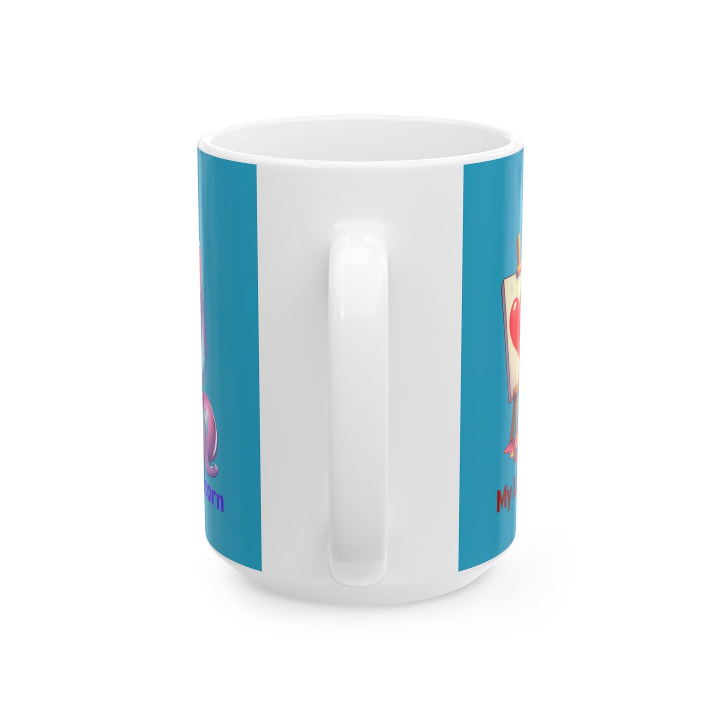 My Little Unicorn Heart Mug 11-15 Ounces Turquoise