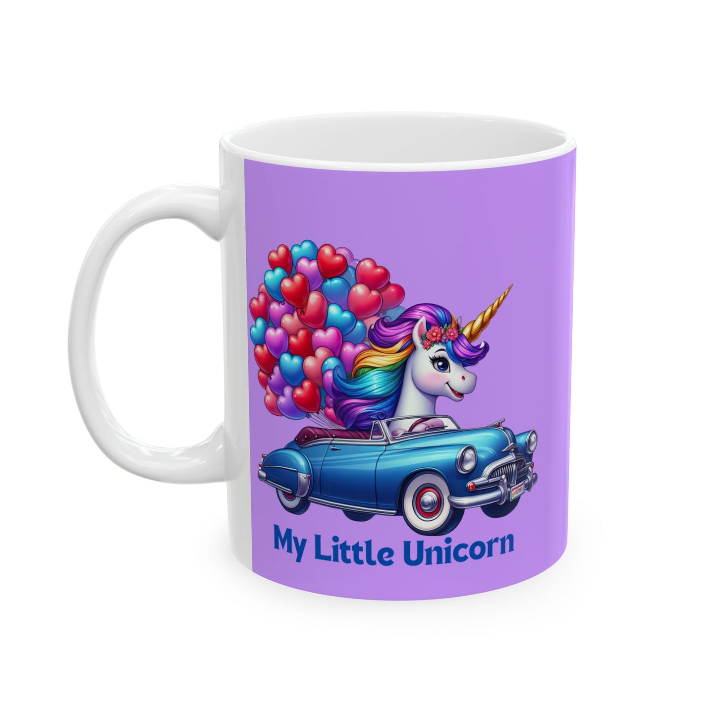 My Little Unicorn Blue Car Mug 11-15 Ounces Purple