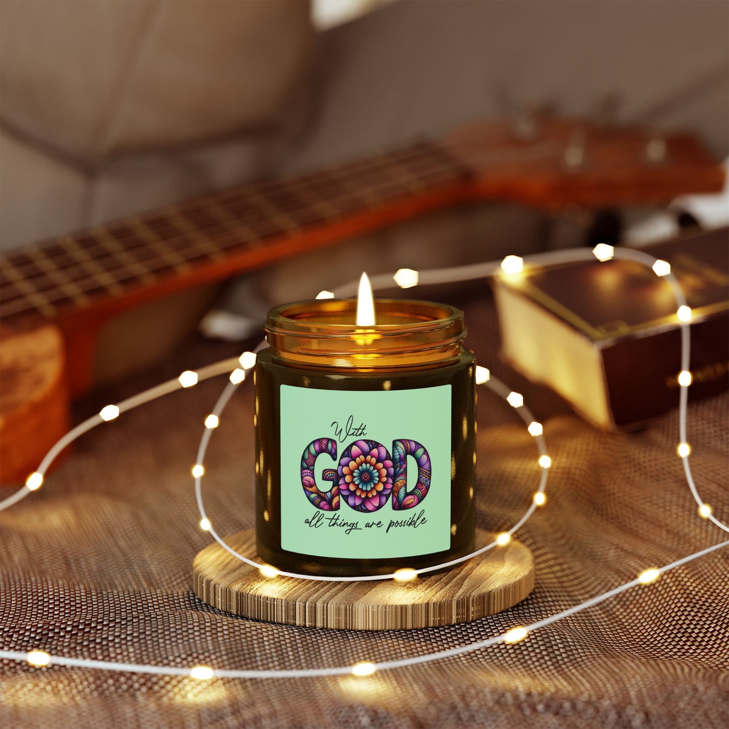 With Good  All Things Are Possible Scented Candles, Coconut Apricot Wax (4oz, 9oz)