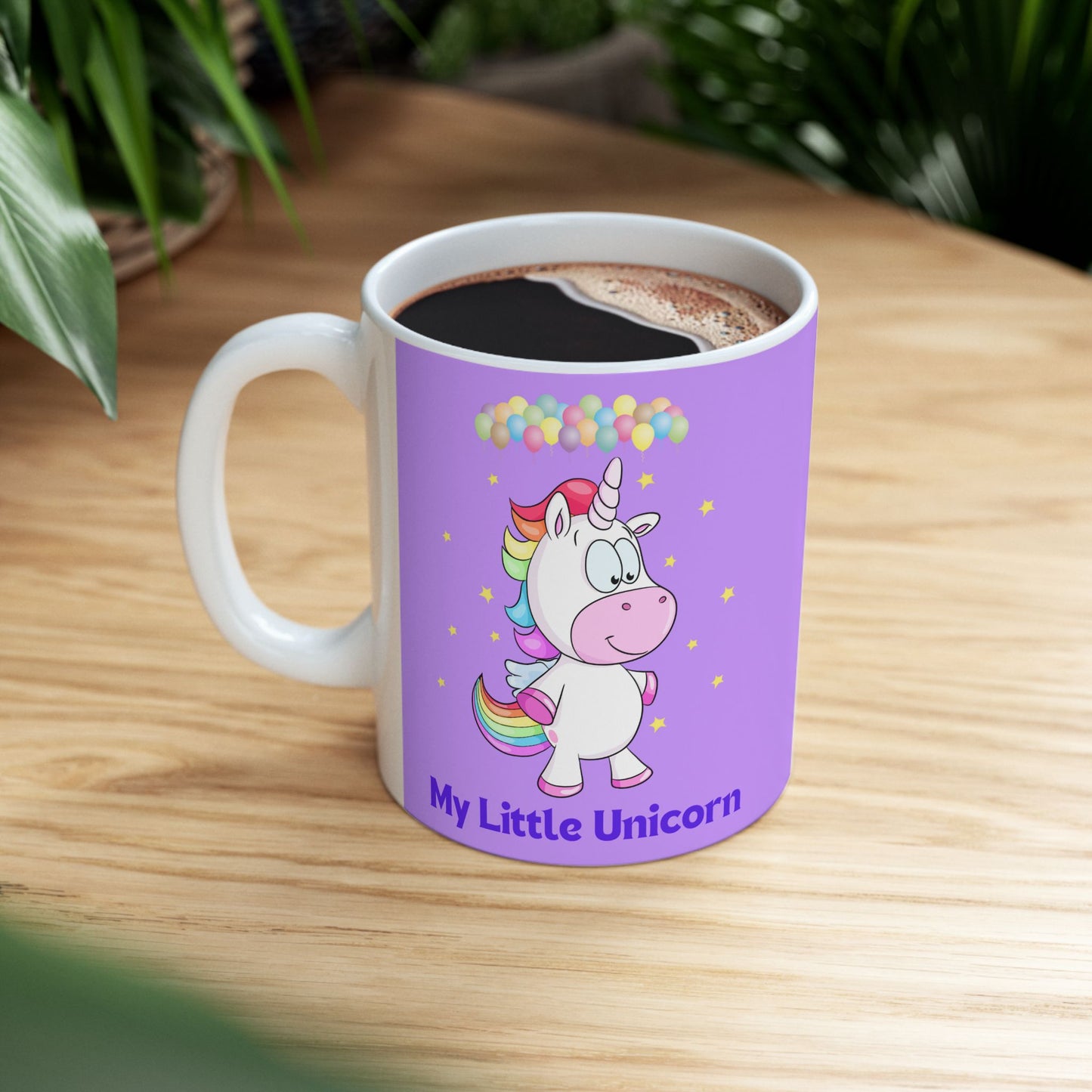 My Little Unicorn Balloons Mug 11-15 Ounces Purple