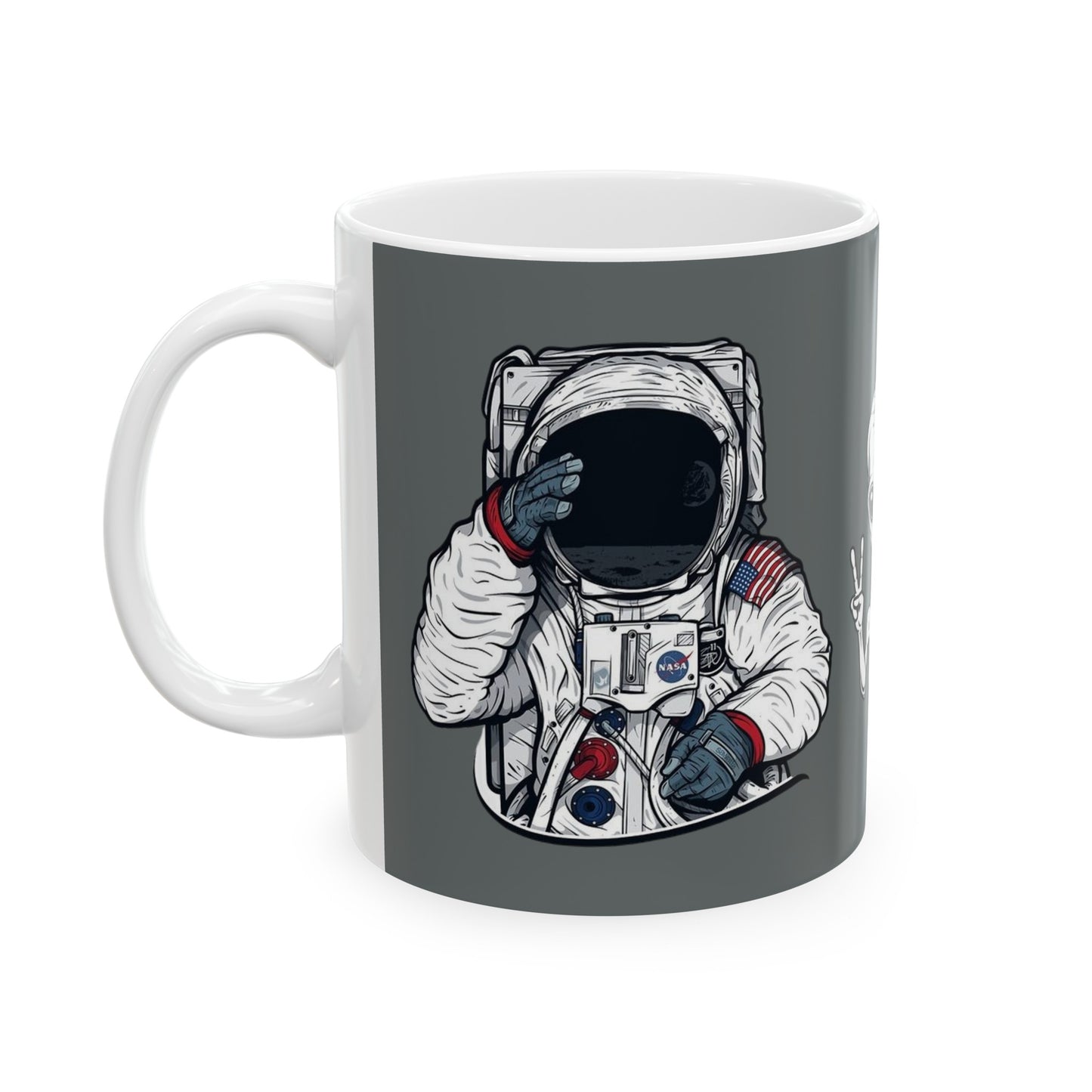 Nasa Alien Mug 11 Ounces Dark Grey