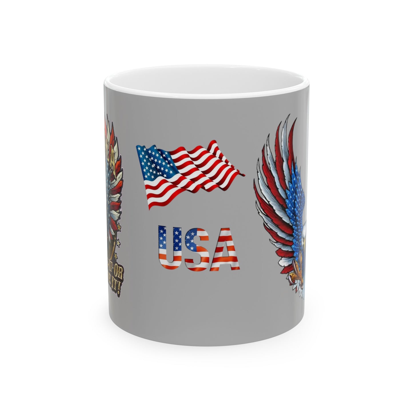 Eagle Usa Mug 11 Ounces Light Grey