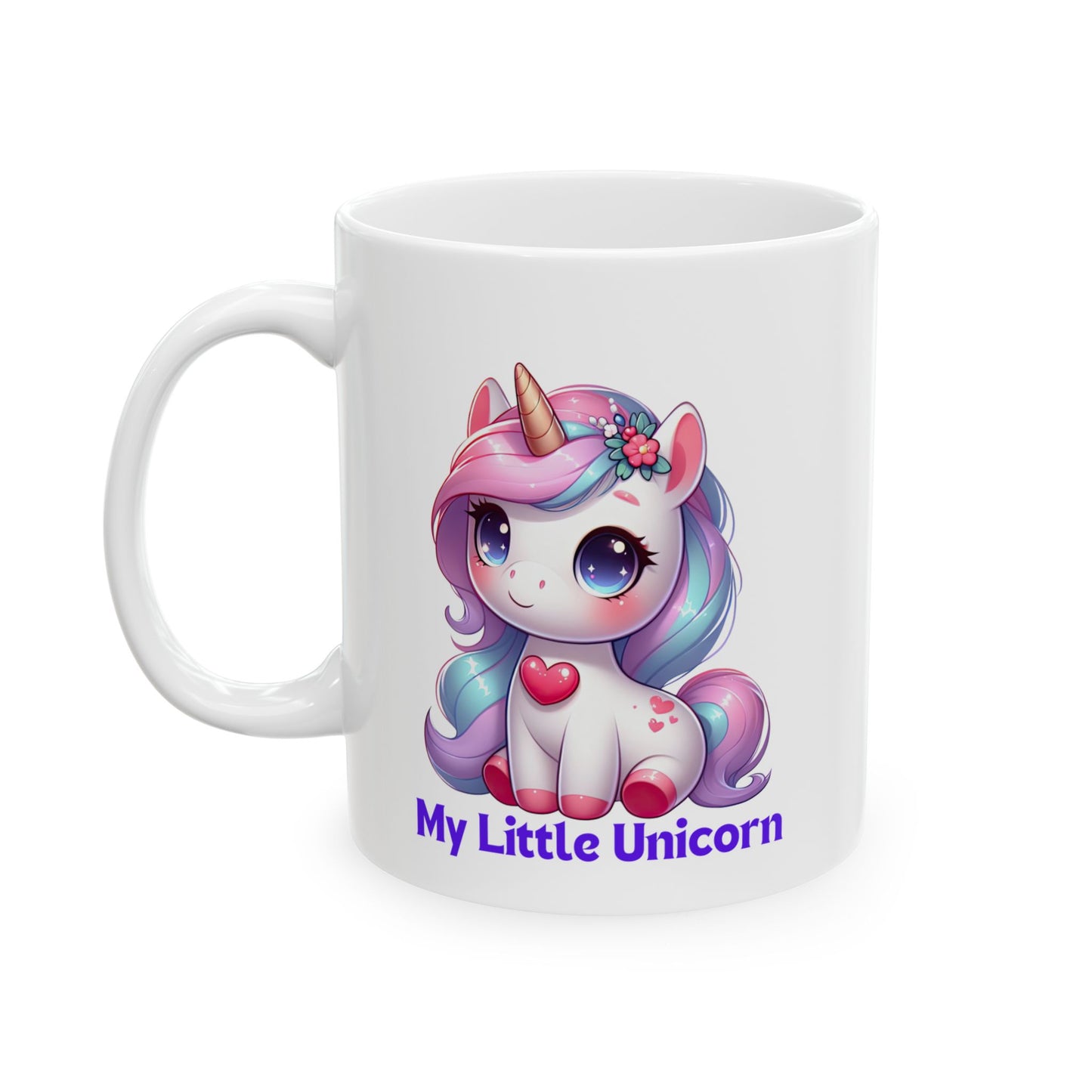 My Little Unicorn Heart Mug 11-15 Ounces White