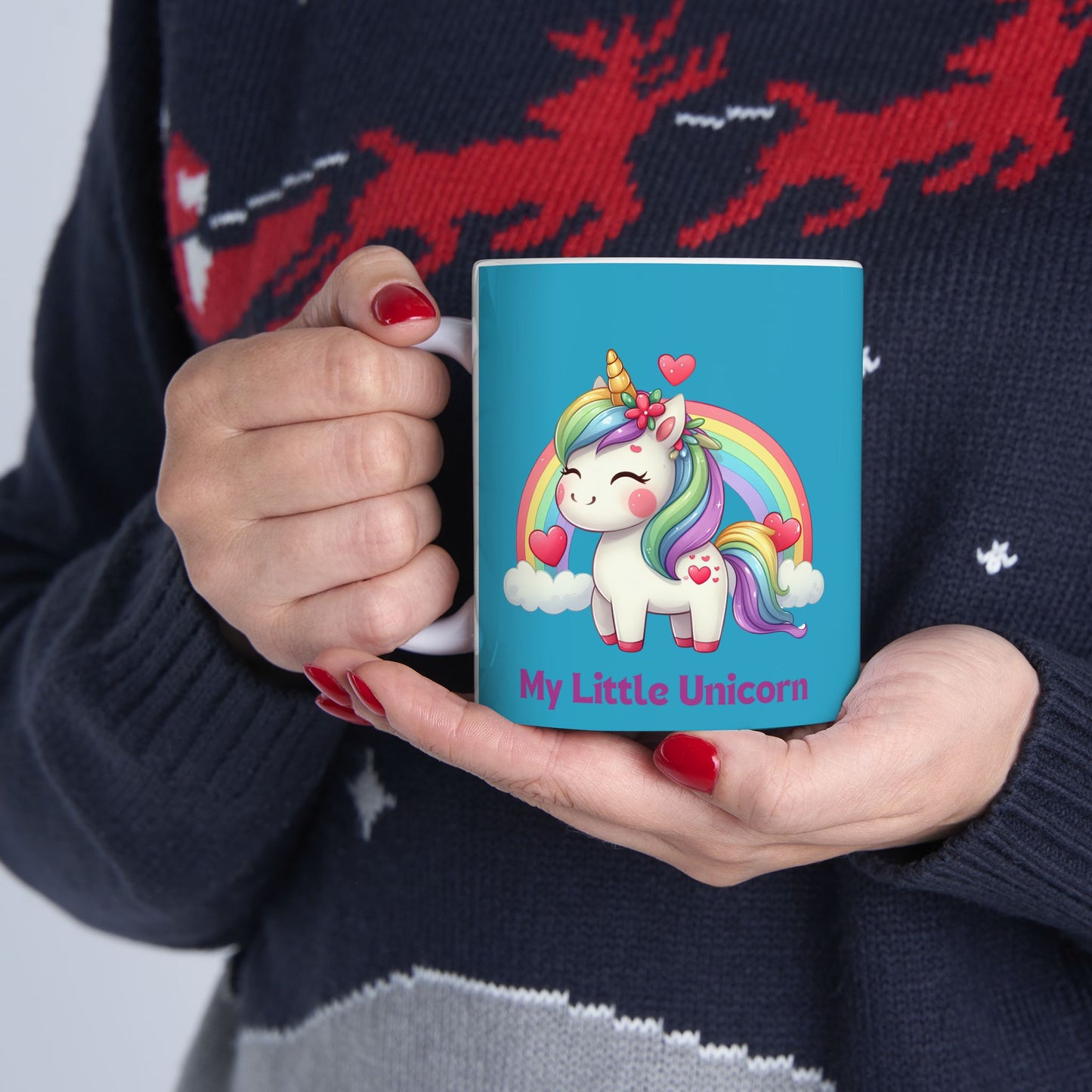 My Little Unicorn Rainbow Mug 11-15 Ounces Turquoise