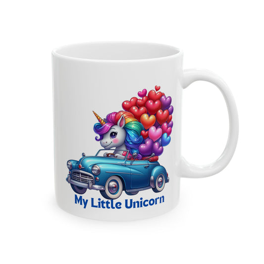 My Little Unicorn Blue Car Mug 11-15 Ounces White