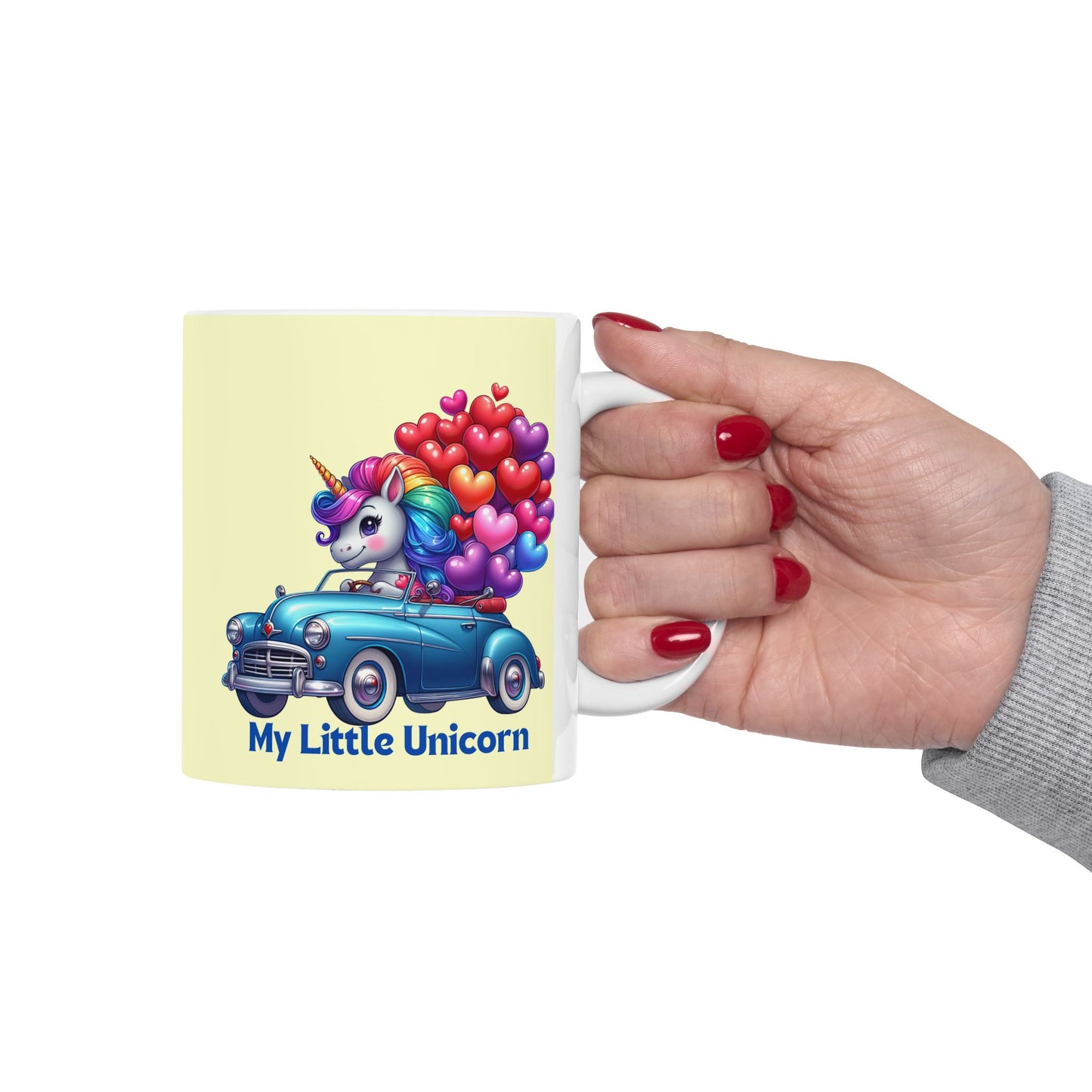 My Little Unicorn Blue Car Mug 11-15 Ounces Yellow