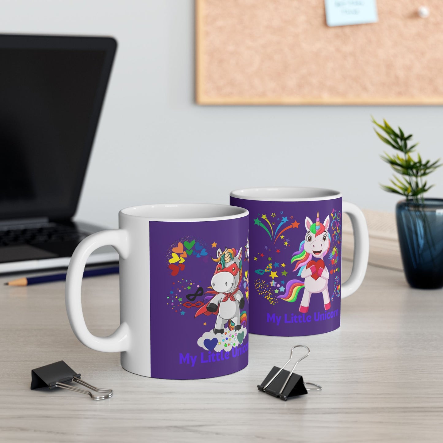 My Little Unicorn Couple Mug 11-15 Ounces Purple
