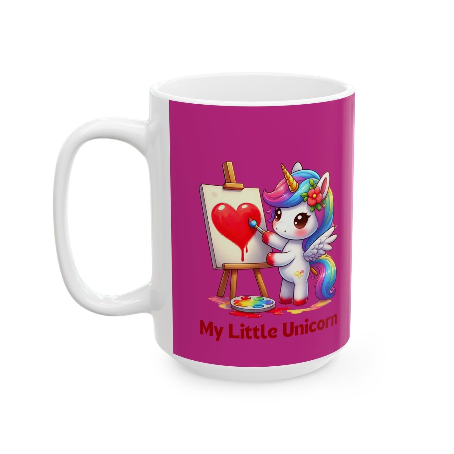 My Little Unicorn Heart Mug 11-15 Ounces Pink