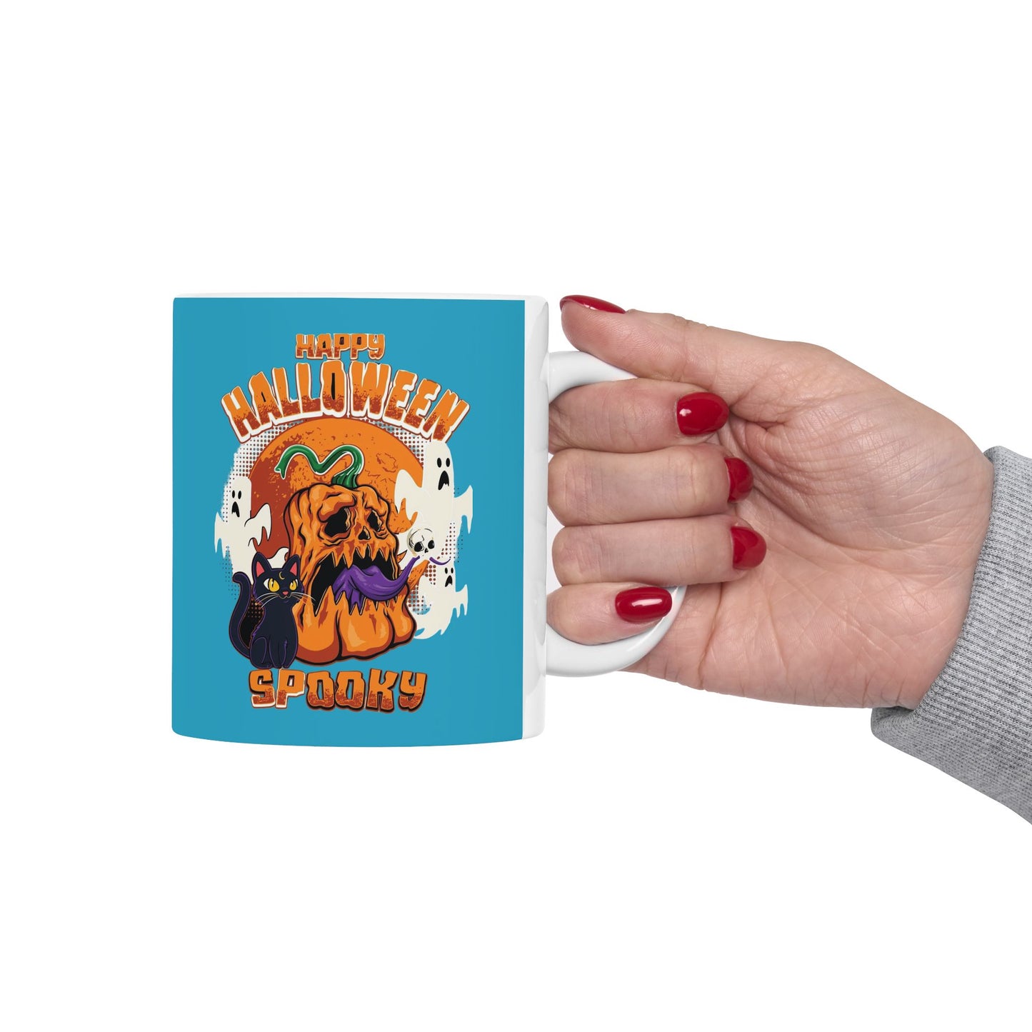 Happy Halloween Mug 11-15 Onces Torquoise