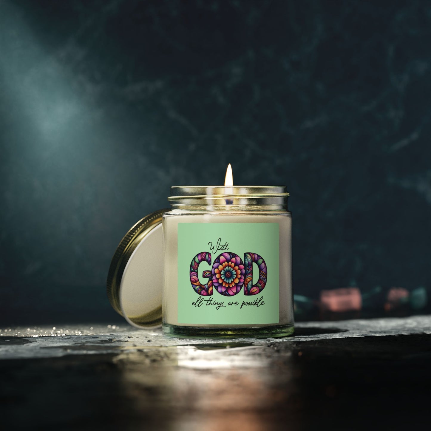With Good  All Things Are Possible Scented Candles, Coconut Apricot Wax (4oz, 9oz)
