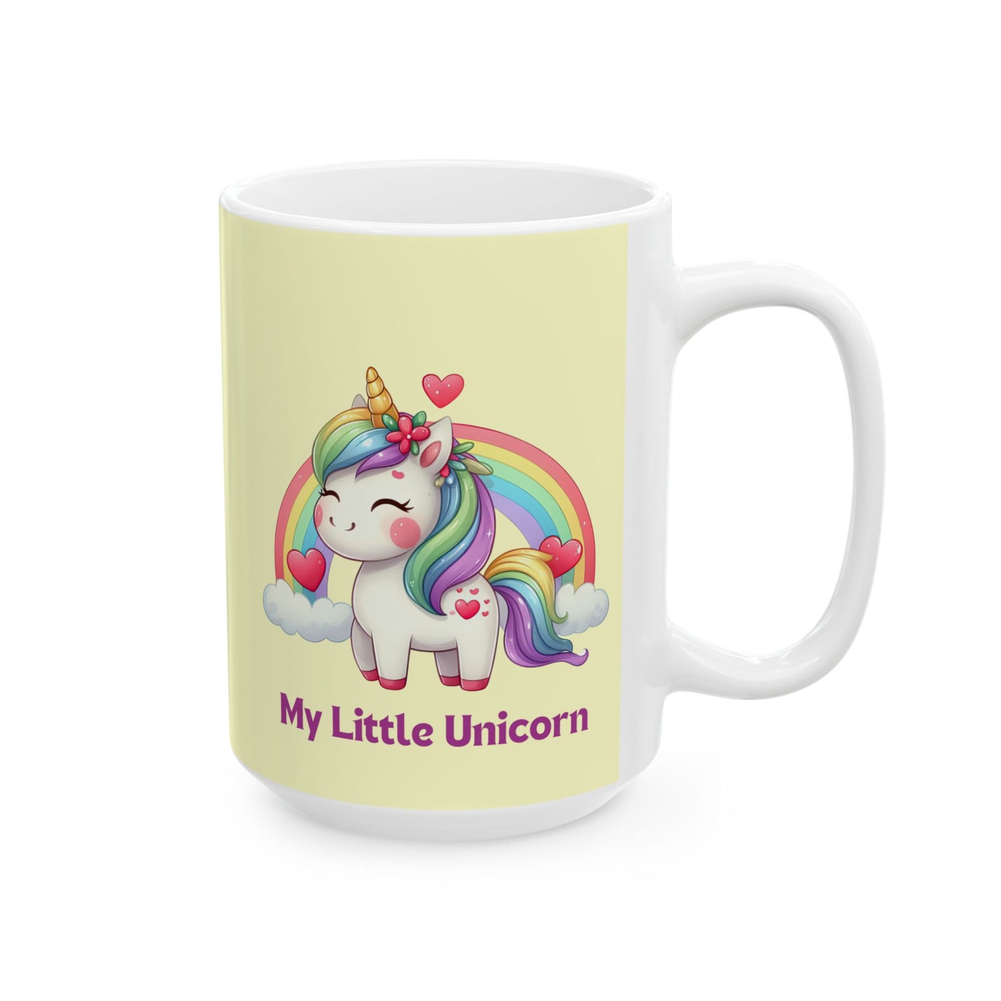 My Little Unicorn Rainbow Mug 11-15 Ounces Yellow