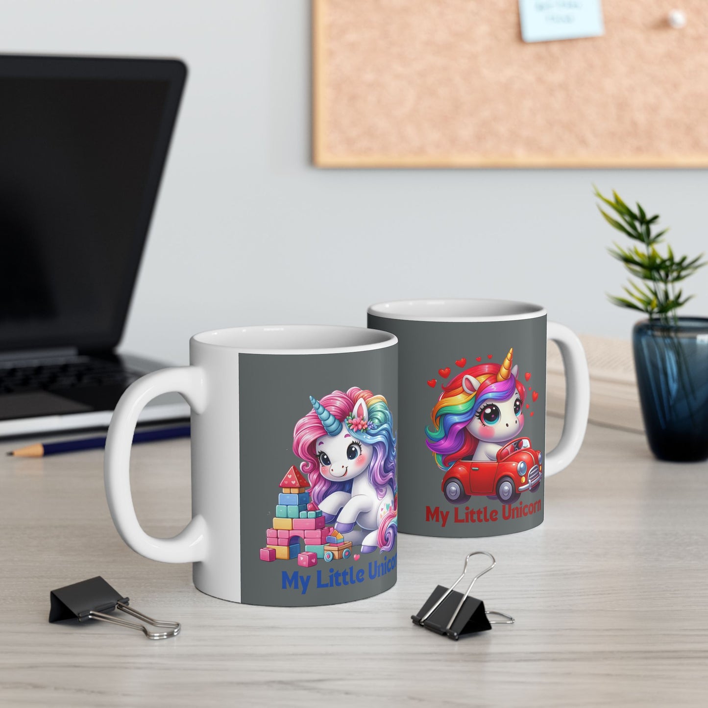 My Little Unicorn Castle Mug 11-15 Ounces Dark Grey