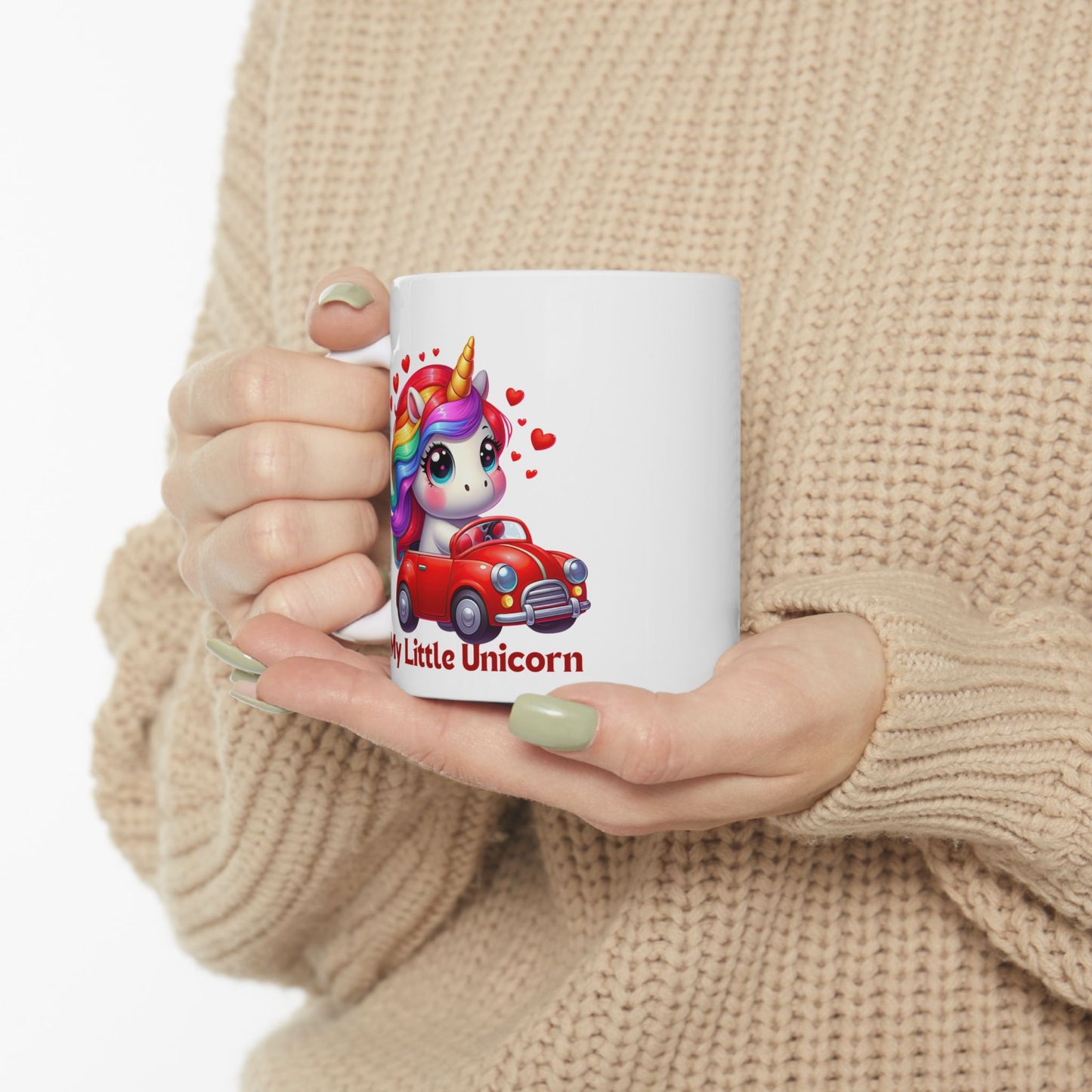 My Little Unicorn Red Car Mug 11-15 Ounces White