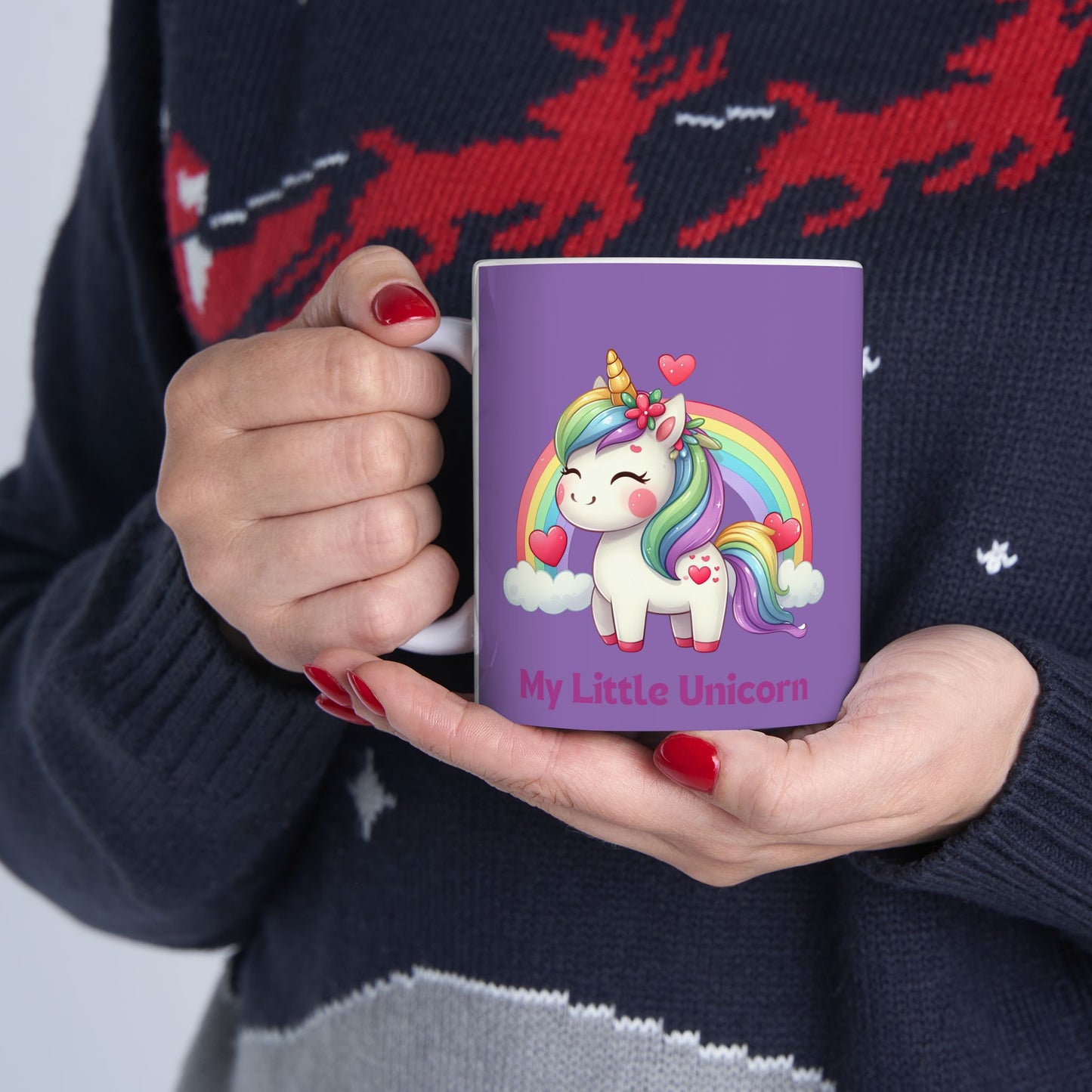 My Little Unicorn Rainbow Mug 11-15 Ounces Light Purple