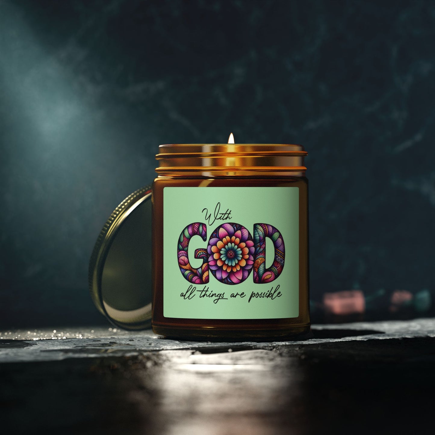 With Good  All Things Are Possible Scented Candles, Coconut Apricot Wax (4oz, 9oz)