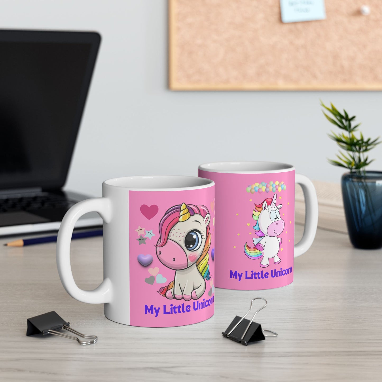 My Little Unicorn Balloons Mug 11-15 Ounces Pink