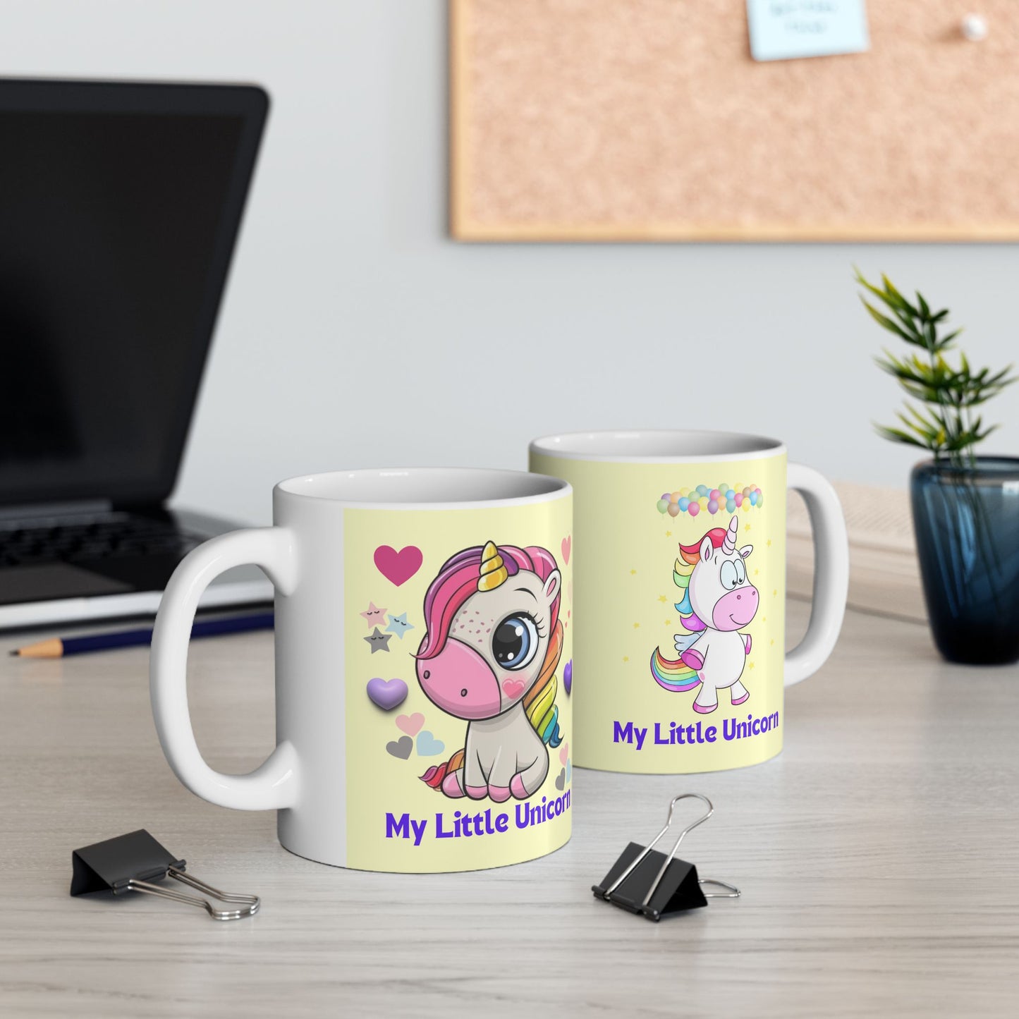 My Little Unicorn Balloons Mug 11-15 Ounces Yellow