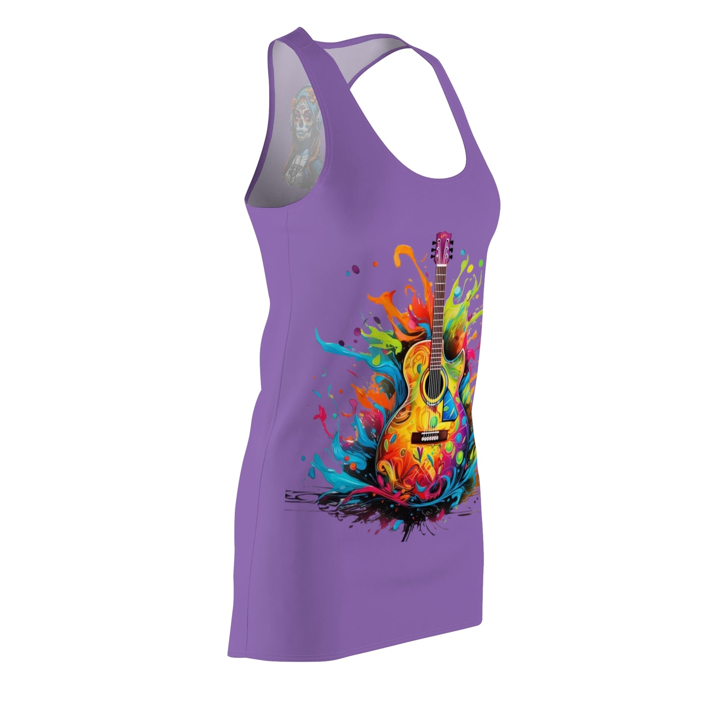 Guitar Women's Cut and Sew Racerback Dress Light Purple