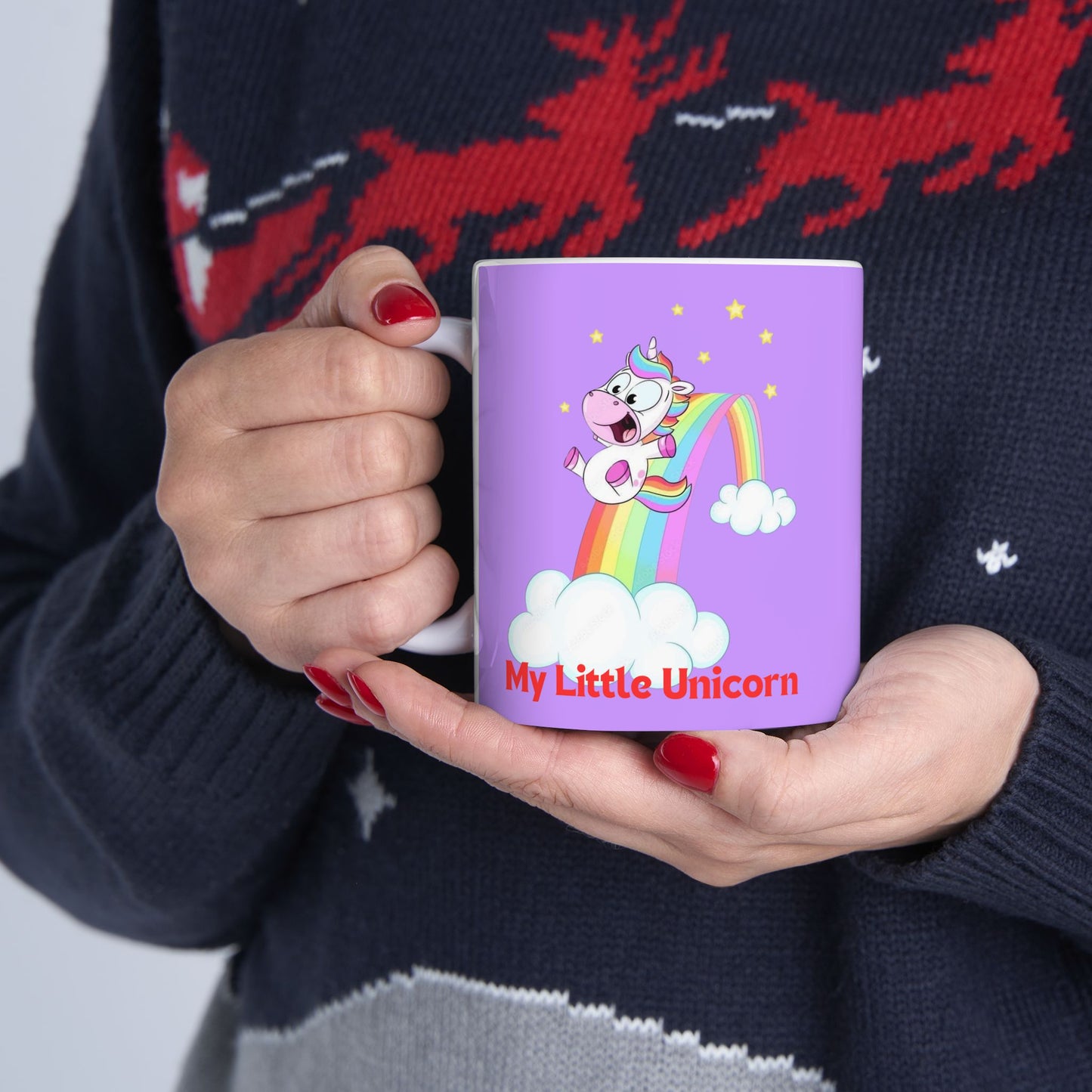 Little Gold Star Unicorn Mug 11-15 Onces Purple