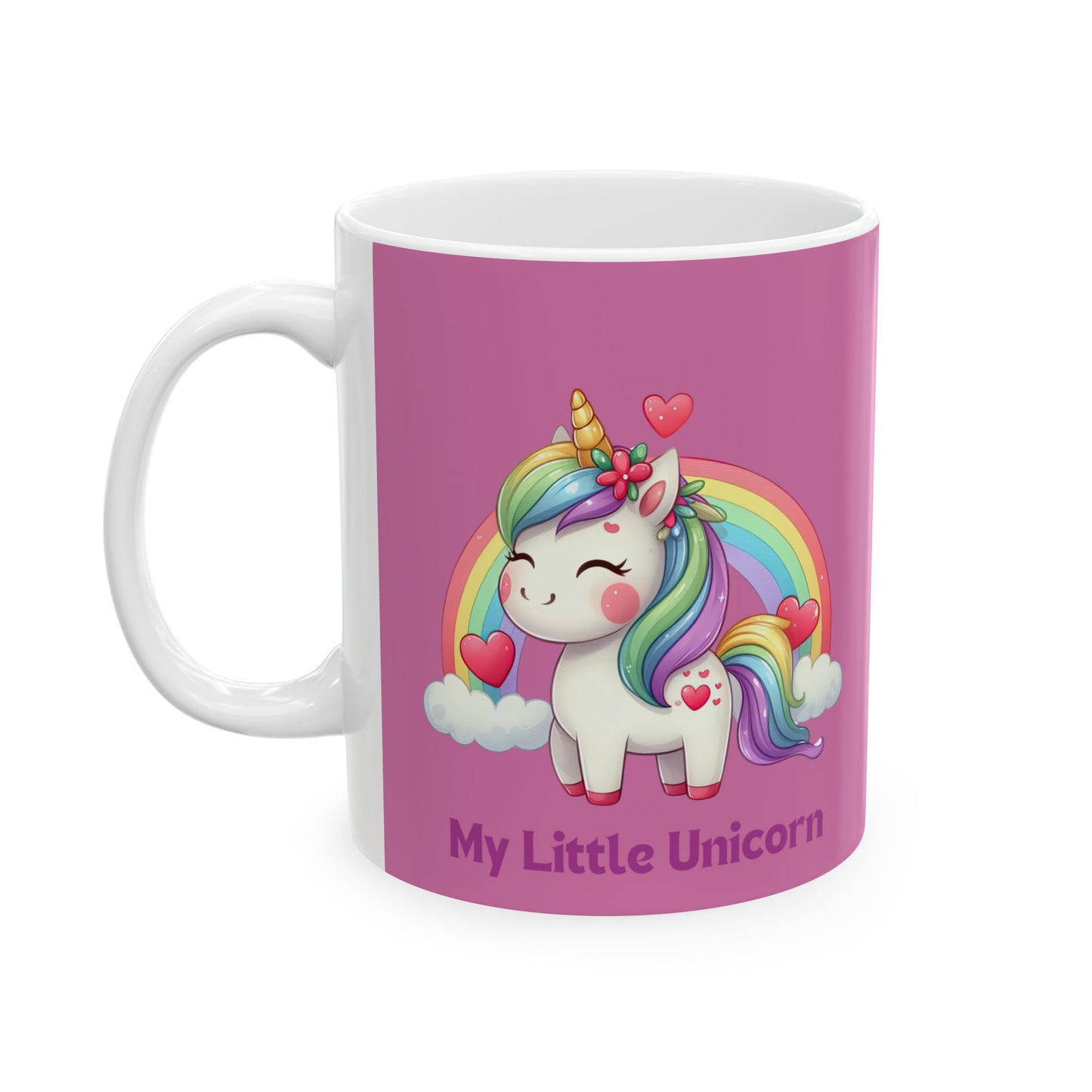 My Little Unicorn Rainbow Mug 11-15 Ounces Light Pink