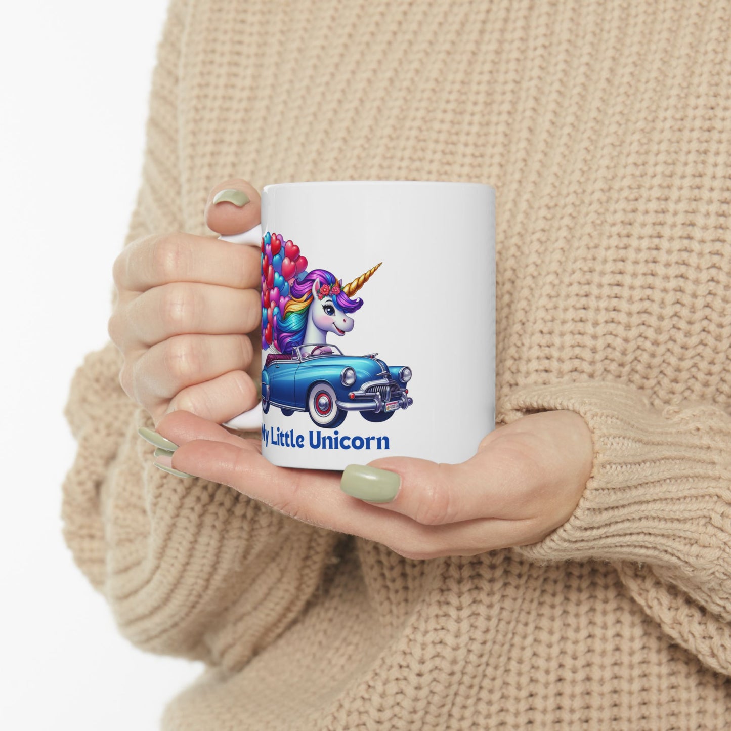 My Little Unicorn Blue Car Mug 11-15 Ounces White