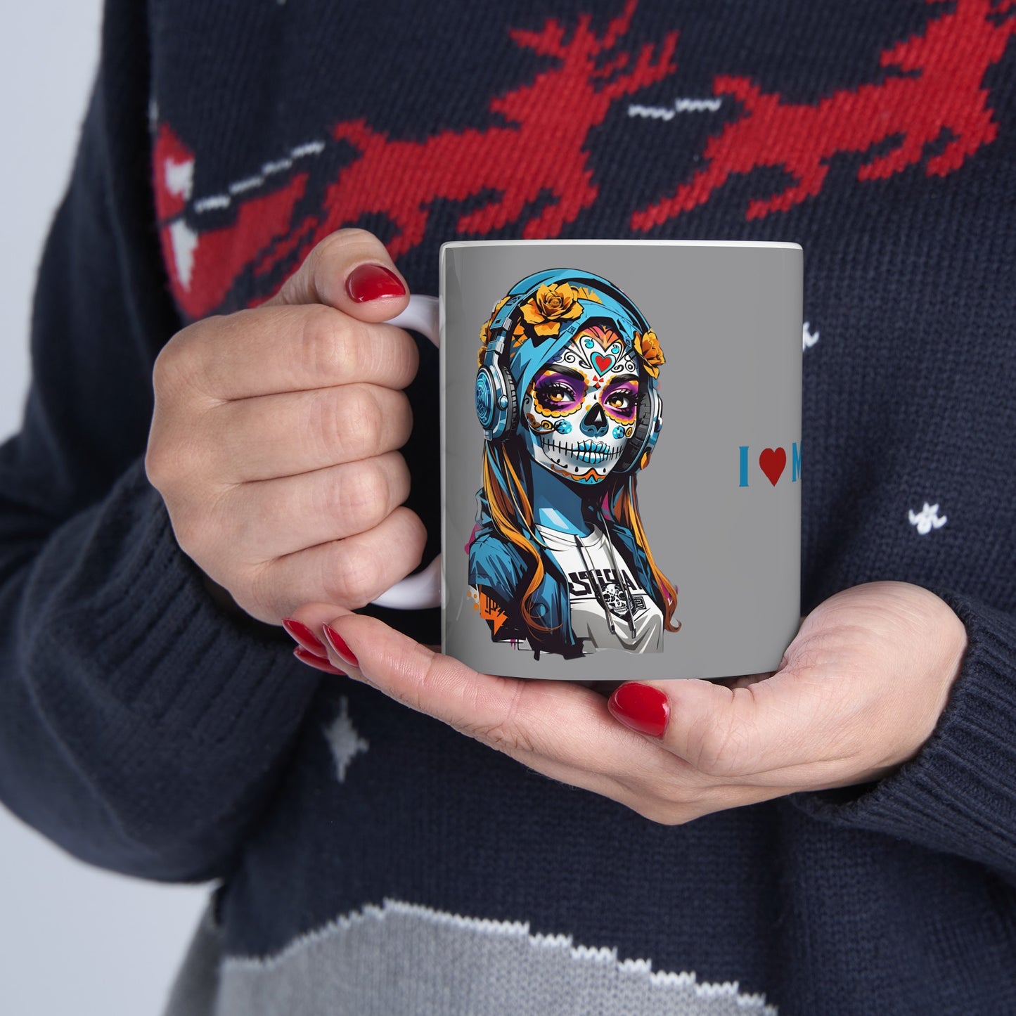 I Love Music Mug 11 Ounces Grey