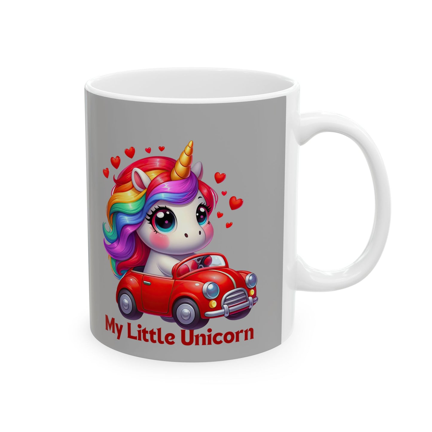 My Little Unicorn Castle Mug 11-15 Ounces Light Grey
