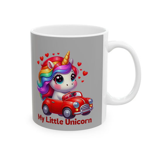 My Little Unicorn Castle Mug 11-15 Ounces Light Grey