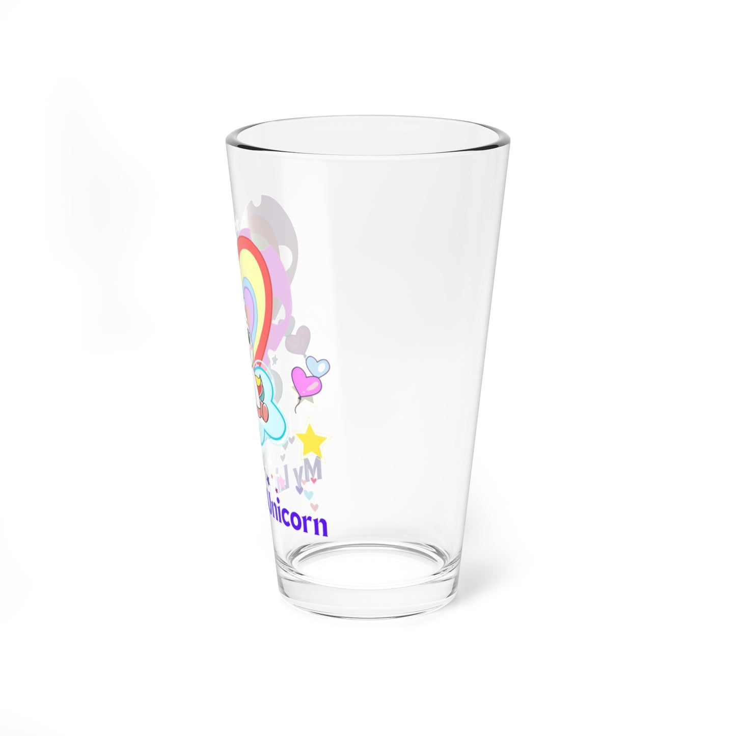 My Little Gold Star Unicorn Mixing Glass 16 Ounces White