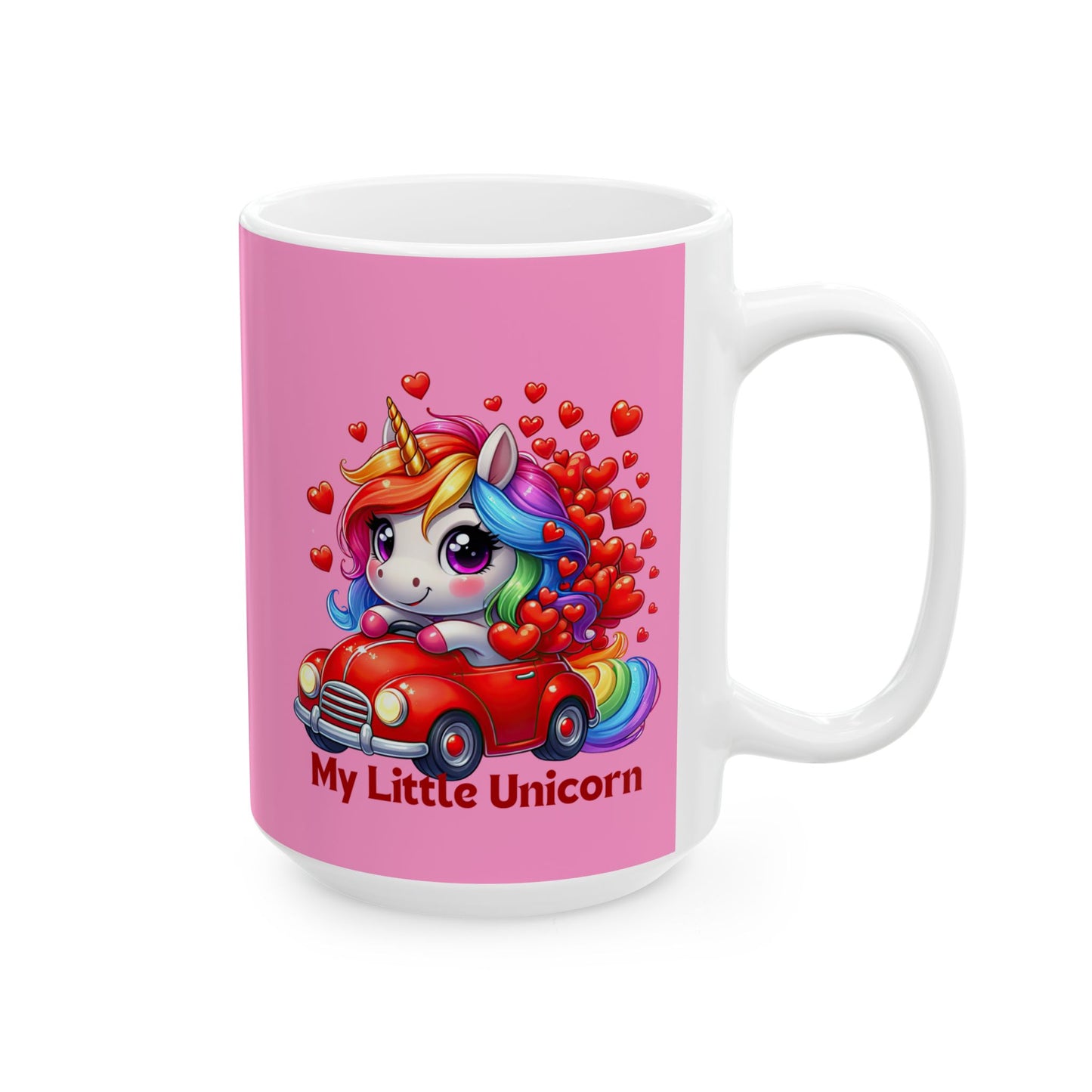 My Little Unicorn Red Car Mug 11-15 Ounces Pink