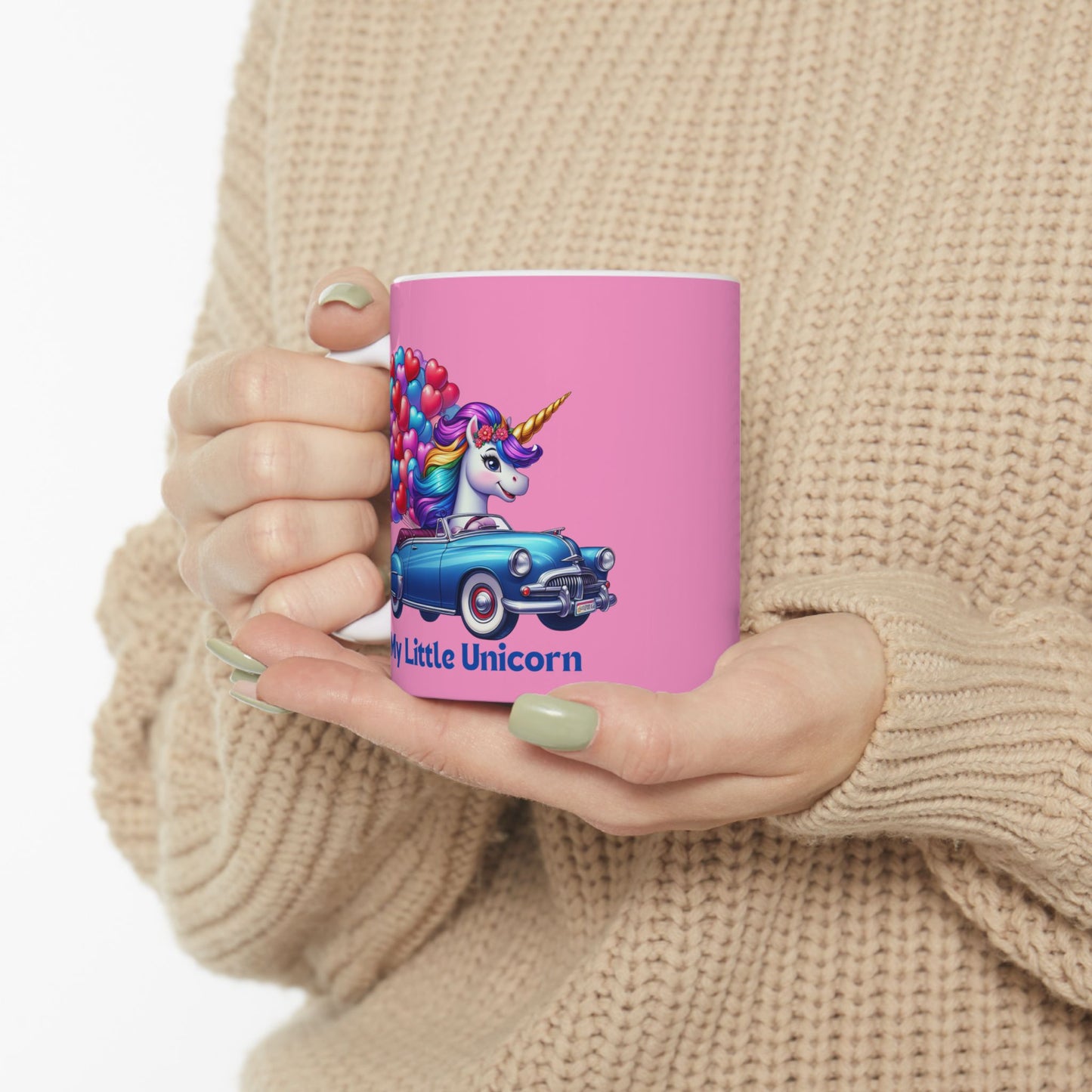 My Little Unicorn Blue Car Mug 11-15 Ounces Pink