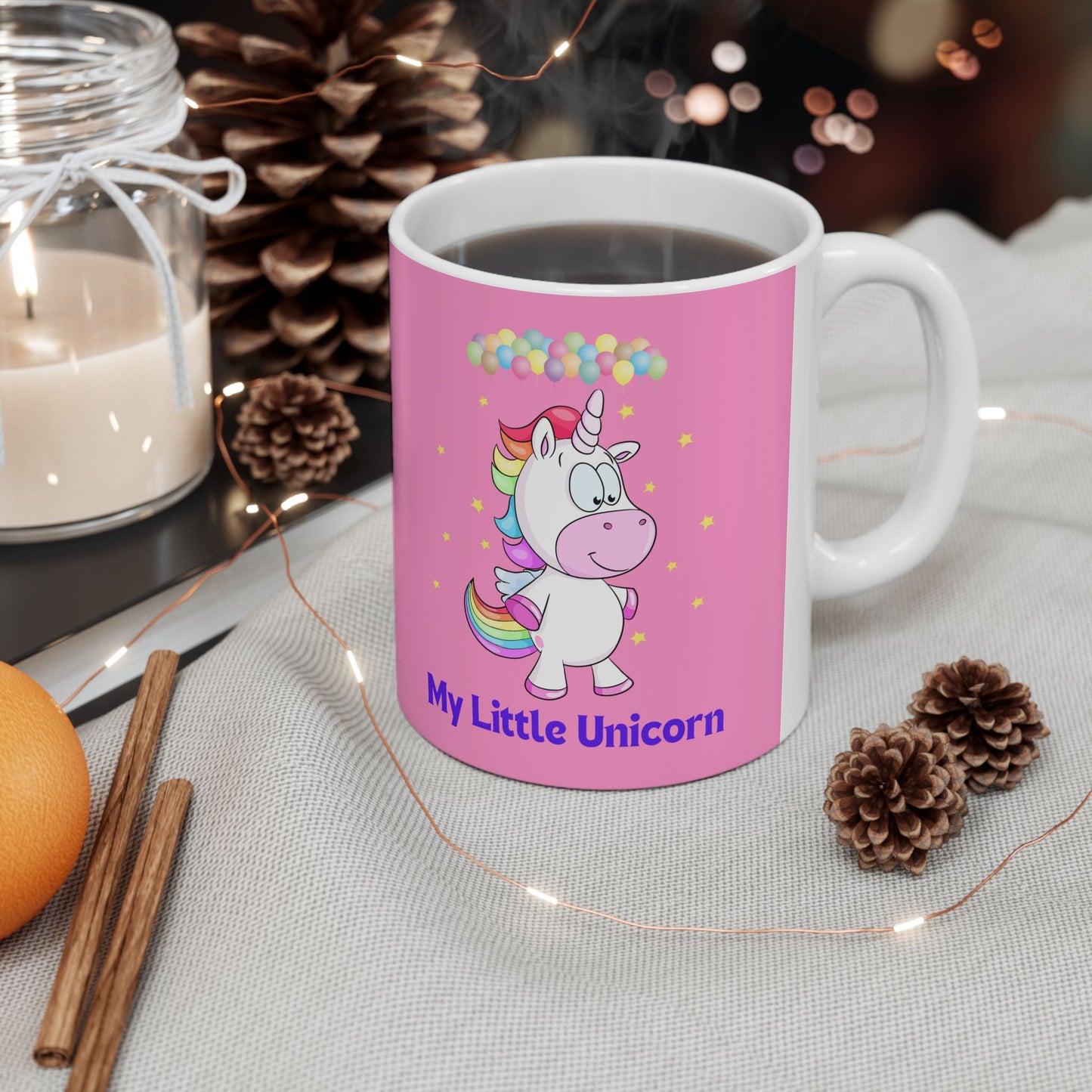 My Little Unicorn Balloons Mug 11-15 Ounces Pink