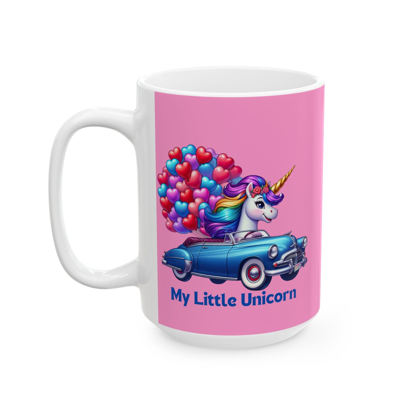 My Little Unicorn Blue Car Mug 11-15 Ounces Pink