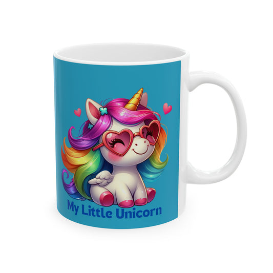 My Little Unicorn Rainbow Mug 11-15 Ounces Turquoise