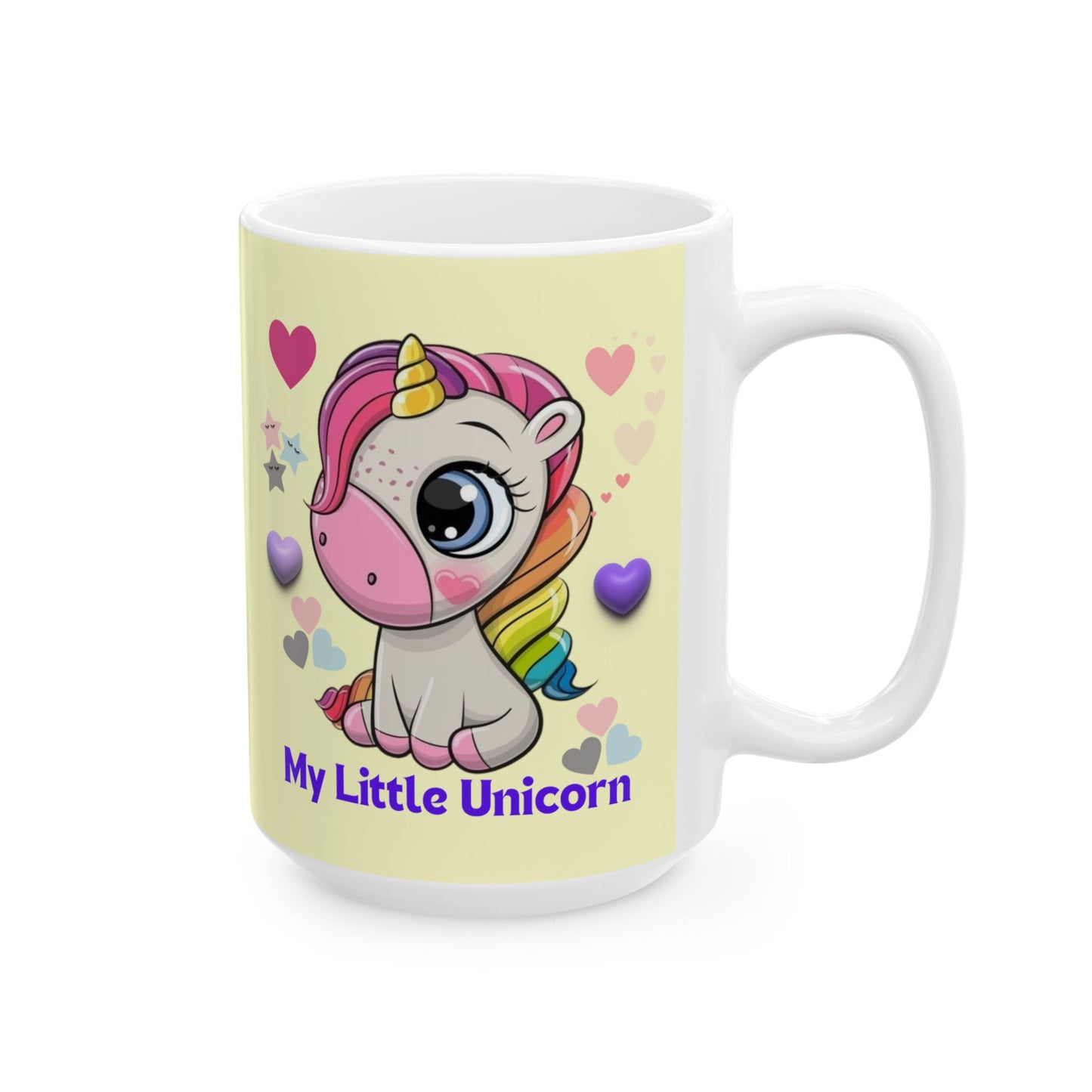 Little Unicorn Balloons Mug 11-15 Ounces Yellow