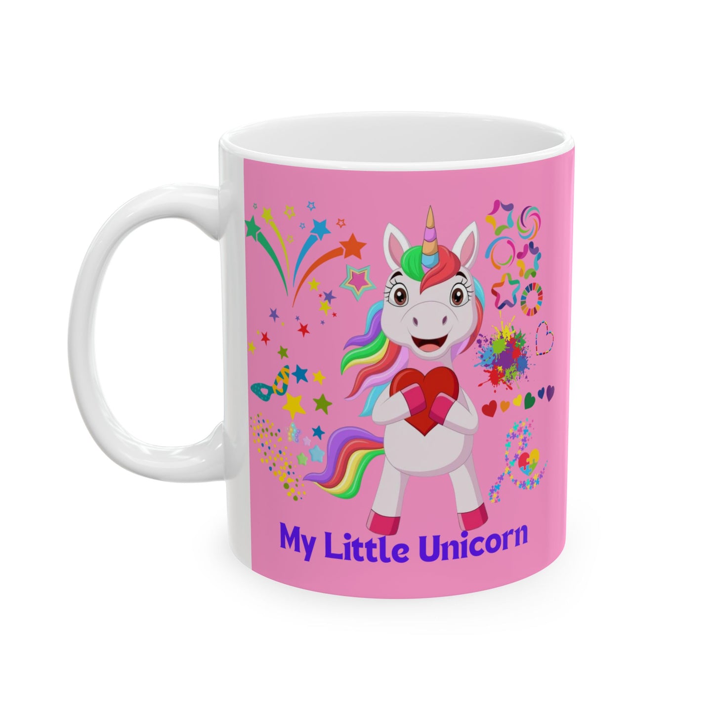 My Little Unicorn Couple Mug 11-15 Ounces Pink