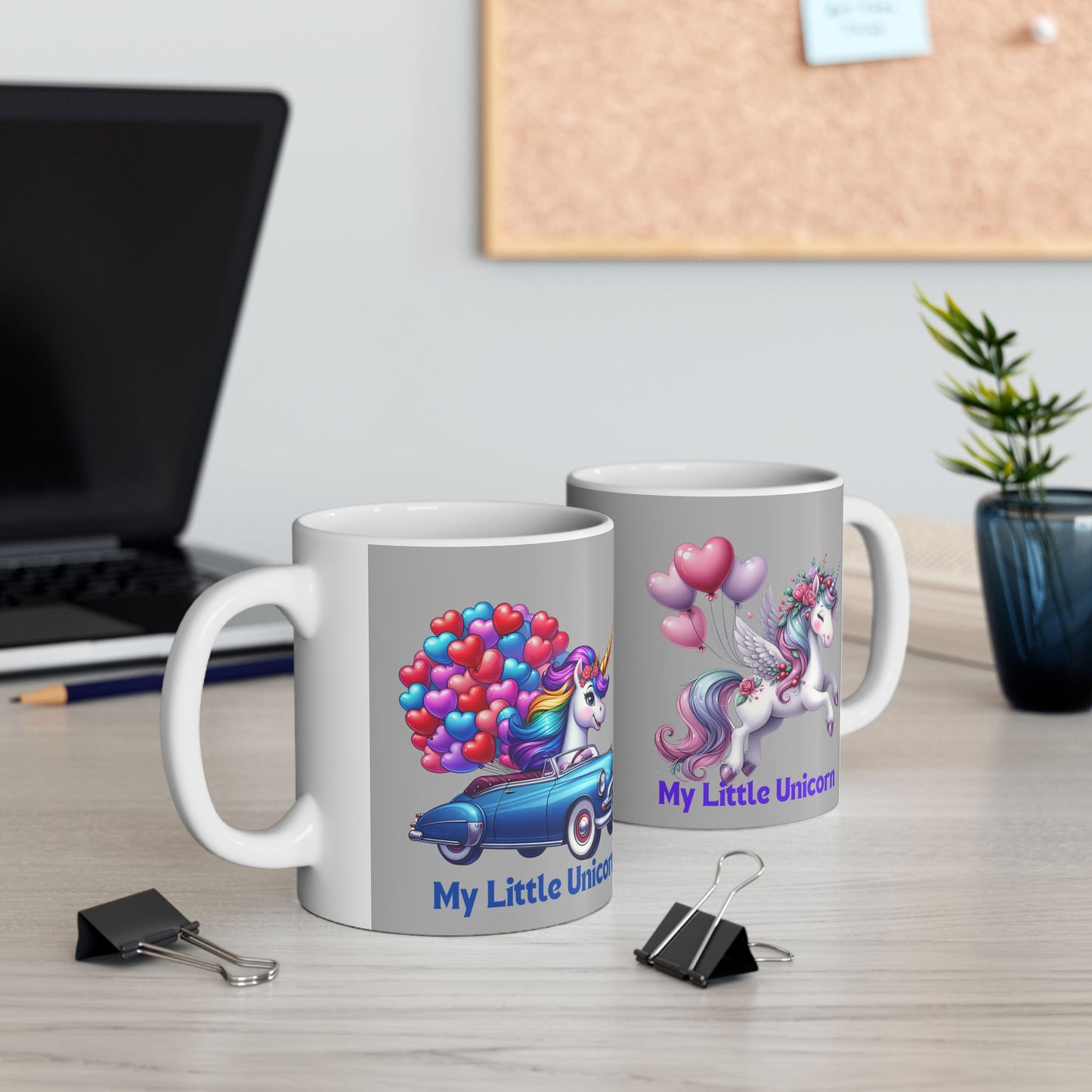 My Little Unicorn Horse Mug 11-15 Ounces Light Grey