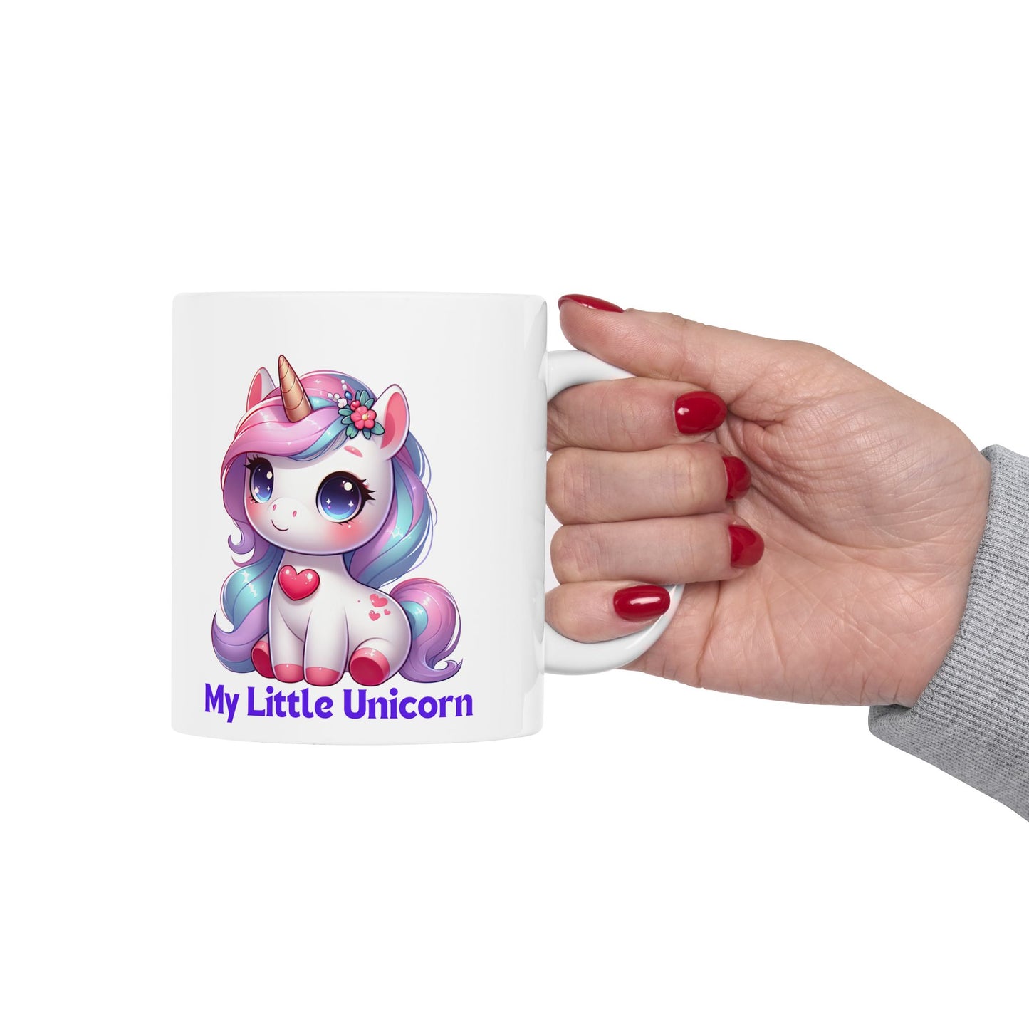My Little Unicorn Heart Mug 11-15 Ounces White