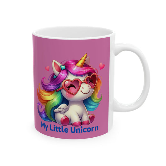 My Little Unicorn Rainbow Mug 11-15 Ounces Light Pink