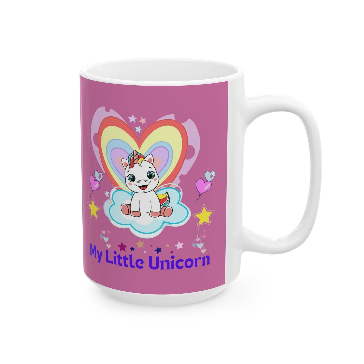 My Little Gold Star Unicorn Mug 11-15 Ounces Light Pink