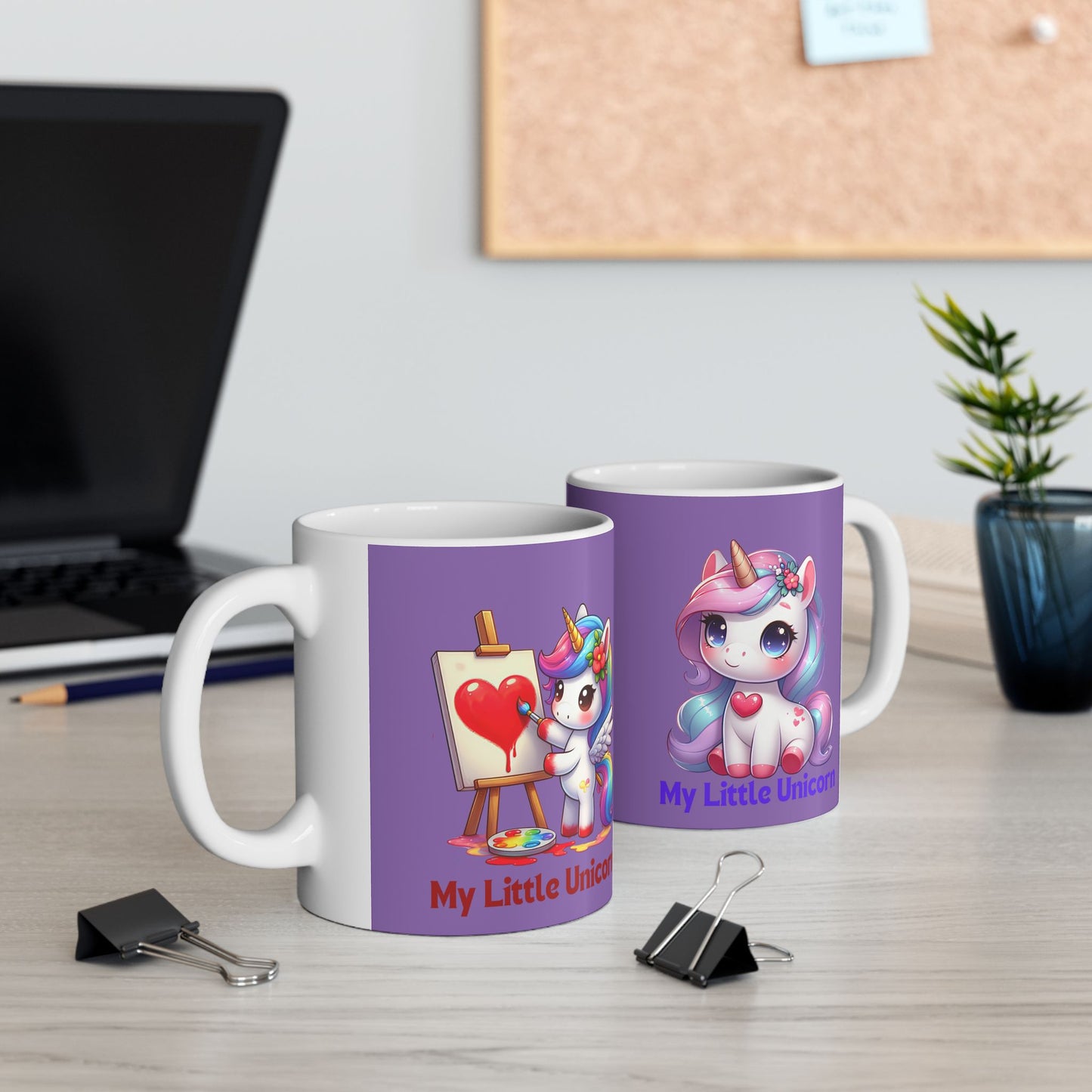 My Little Unicorn Heart Mug 11-15 Ounces Light Purple