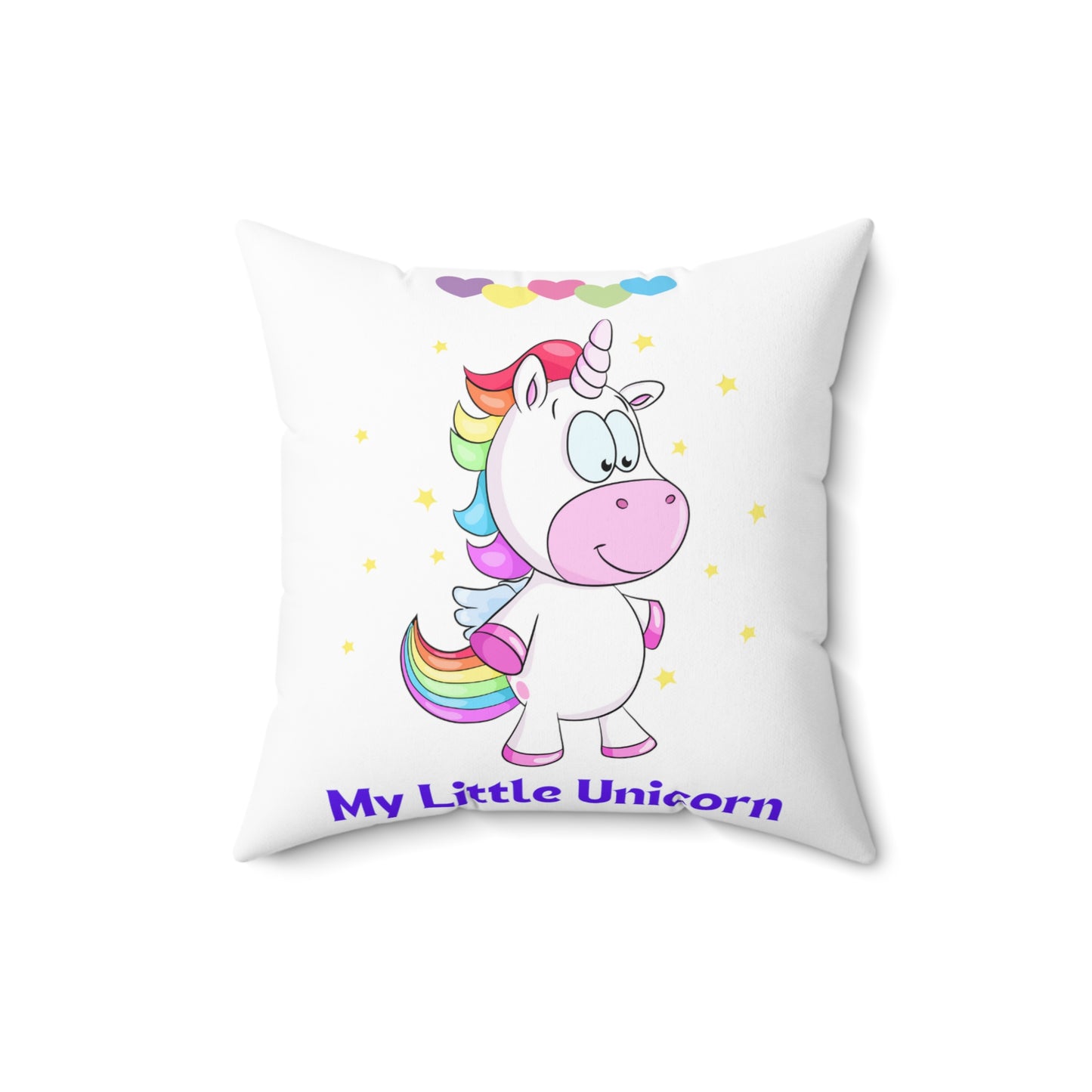 My Little Unicorn Love Spun Polyester Pillow White
