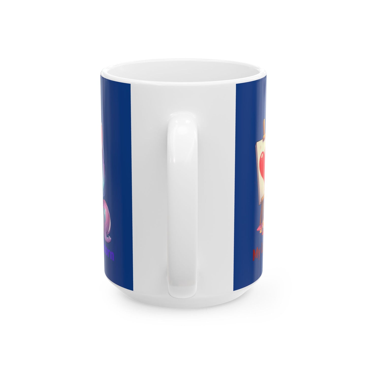 My Little Unicorn Heart Mug 11-15 Ounces Dark Blue