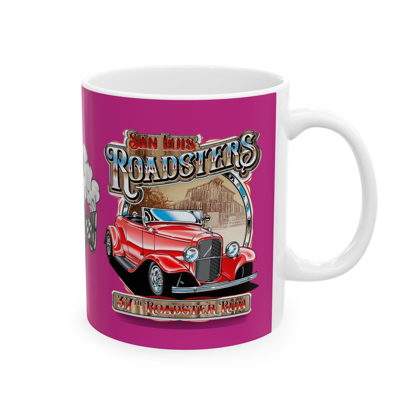 Roadsters Engine Mug 11 Ounces Pink