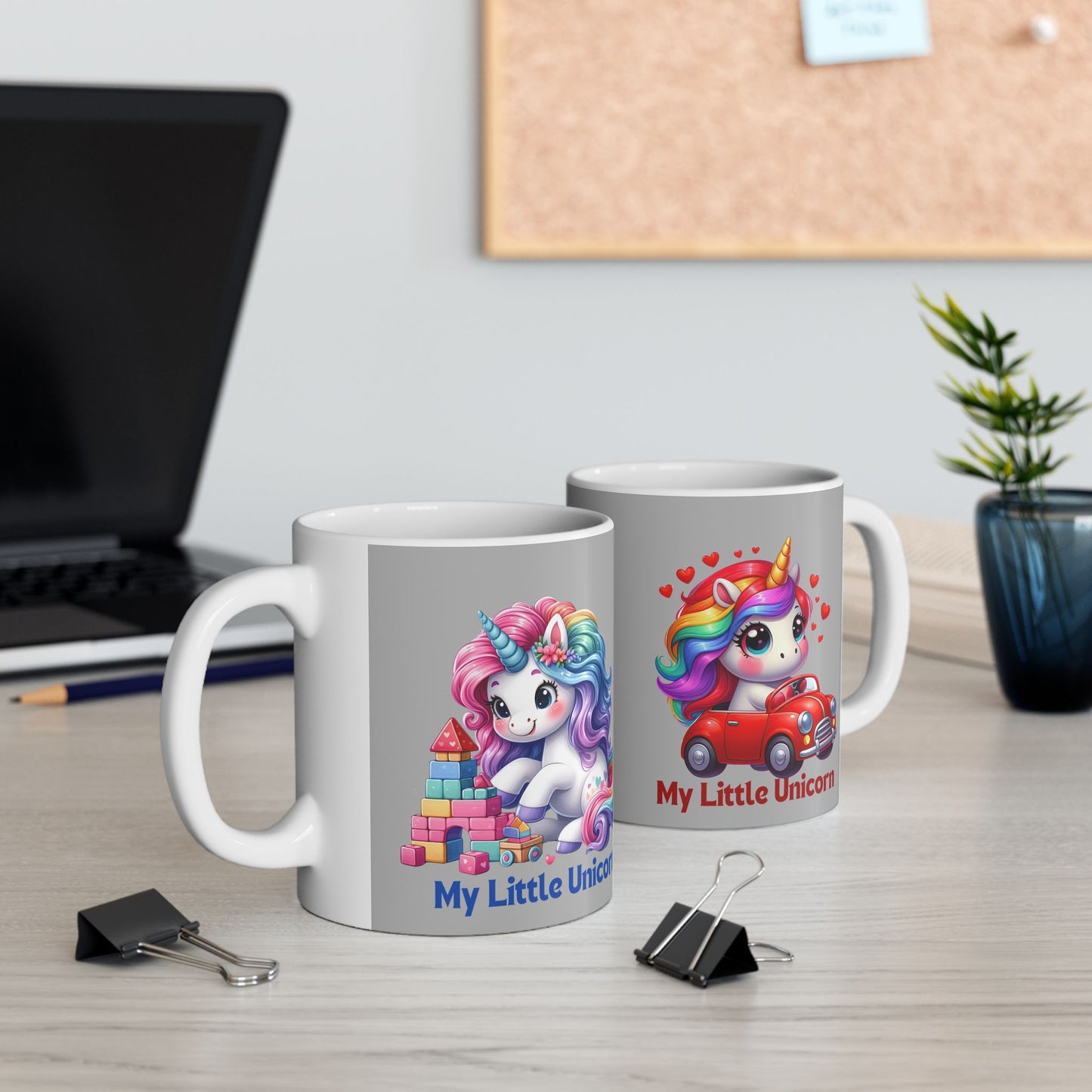 My Little Unicorn Castle Mug 11-15 Ounces Light Grey