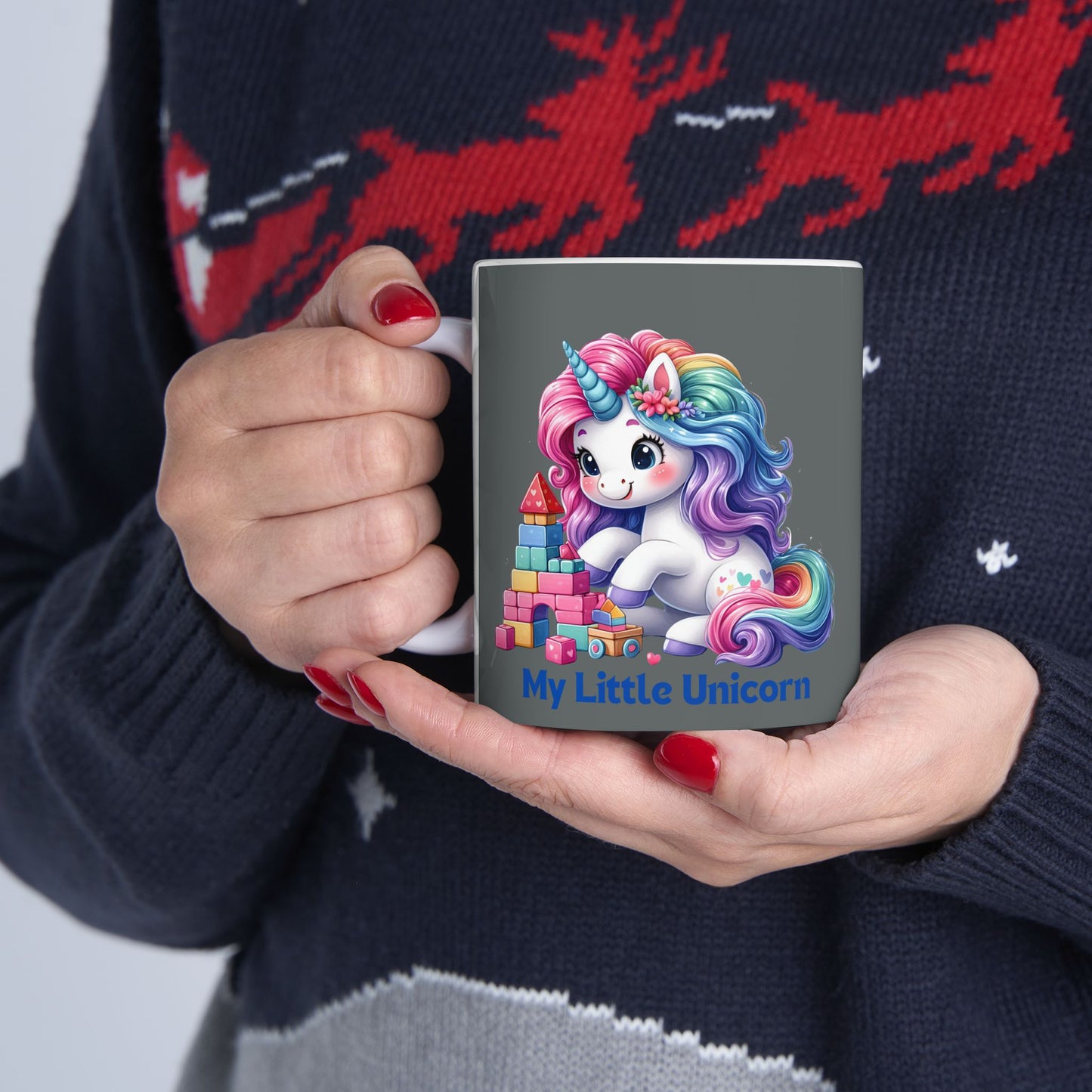 My Little Unicorn Castle Mug 11-15 Ounces Dark Grey