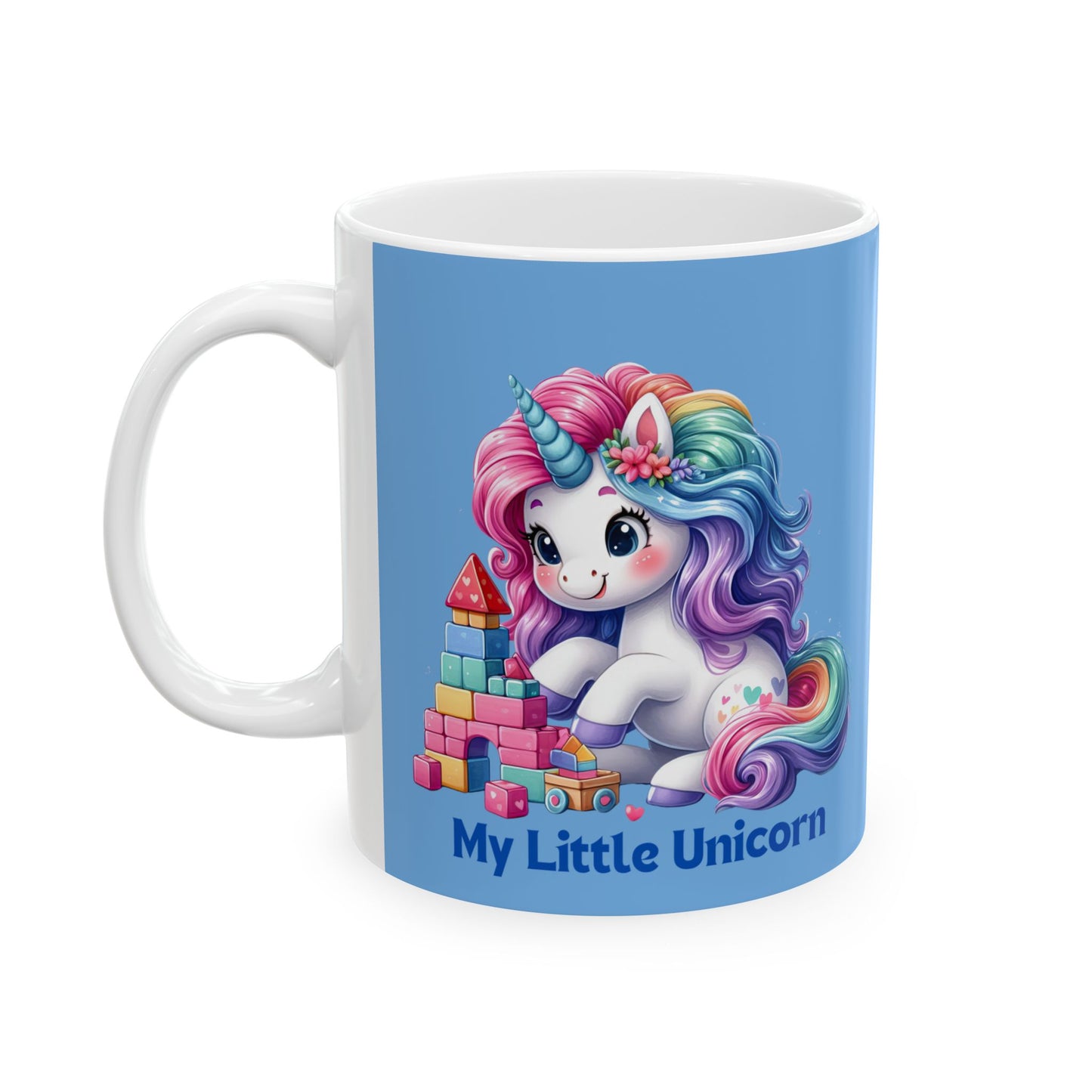 My Little Unicorn Castle Mug 11-15 Ounces Light Blue