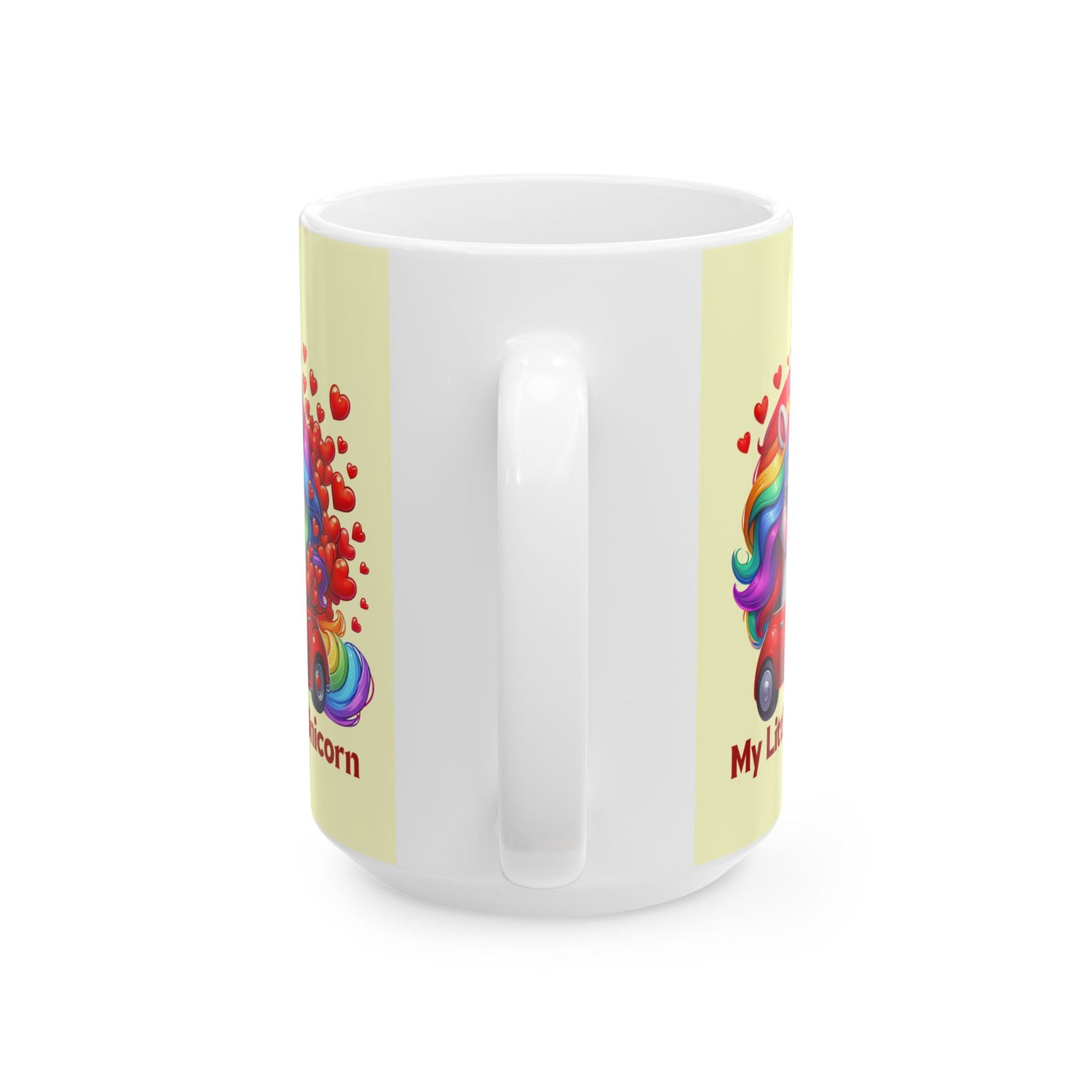 My Little Unicorn Red Car Mug 11-15 Ounces Yellow