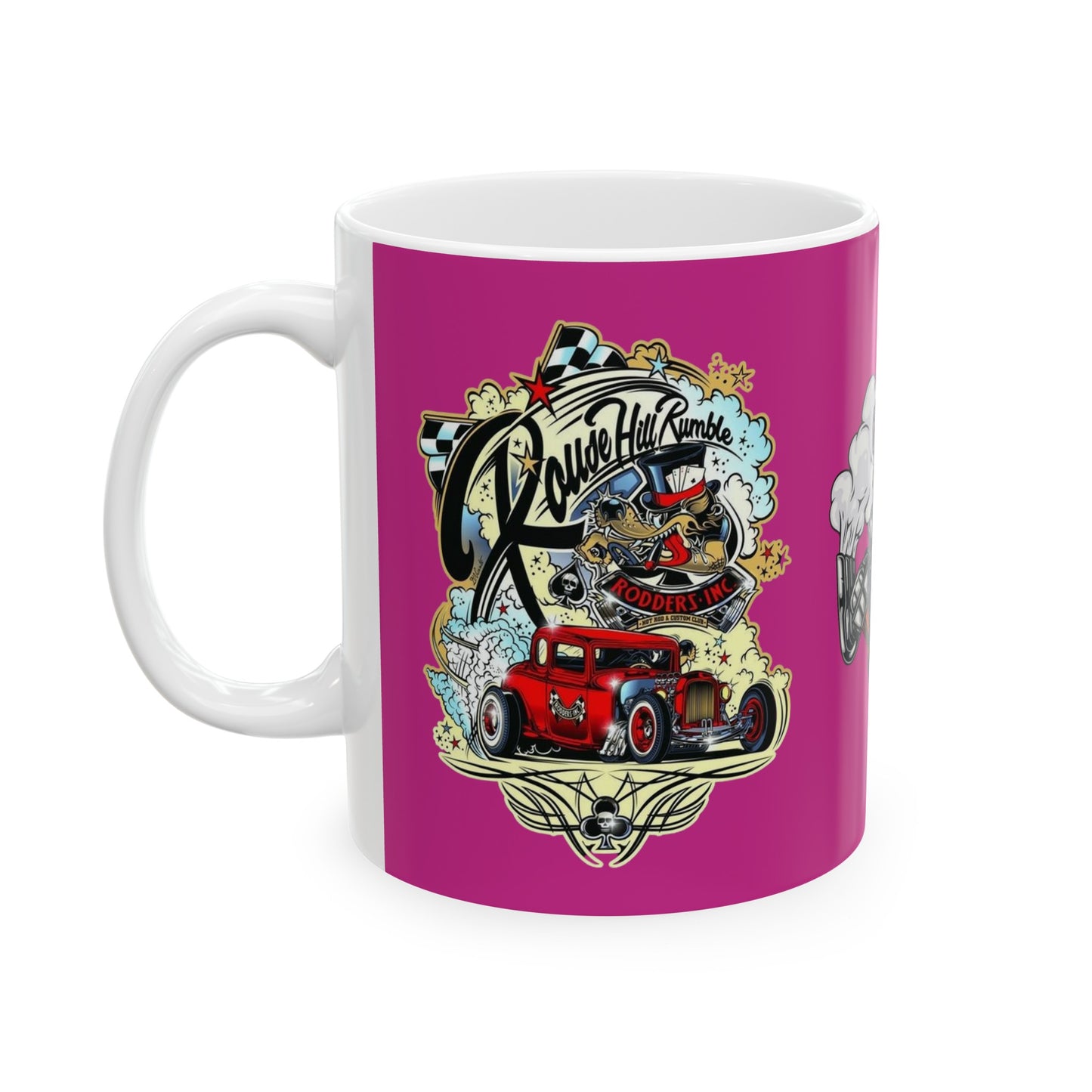 Roadsters Engine Mug 11 Ounces Pink