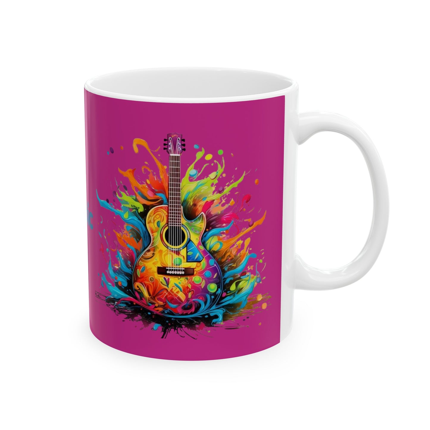 I Love Music Mug 11 Ounces Pink